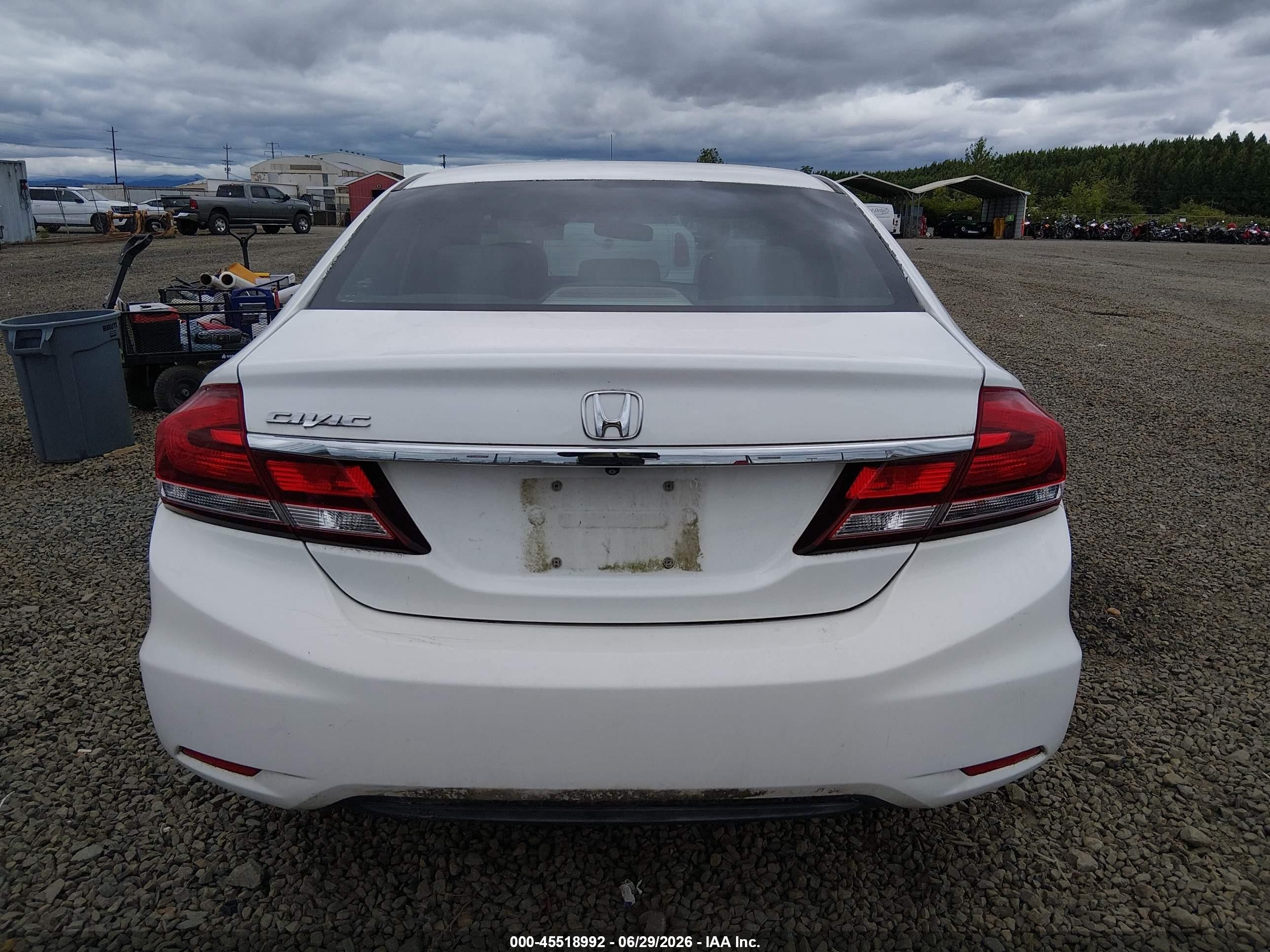 2014 Honda Civic Lx White vin: 19XFB2F52EE208348