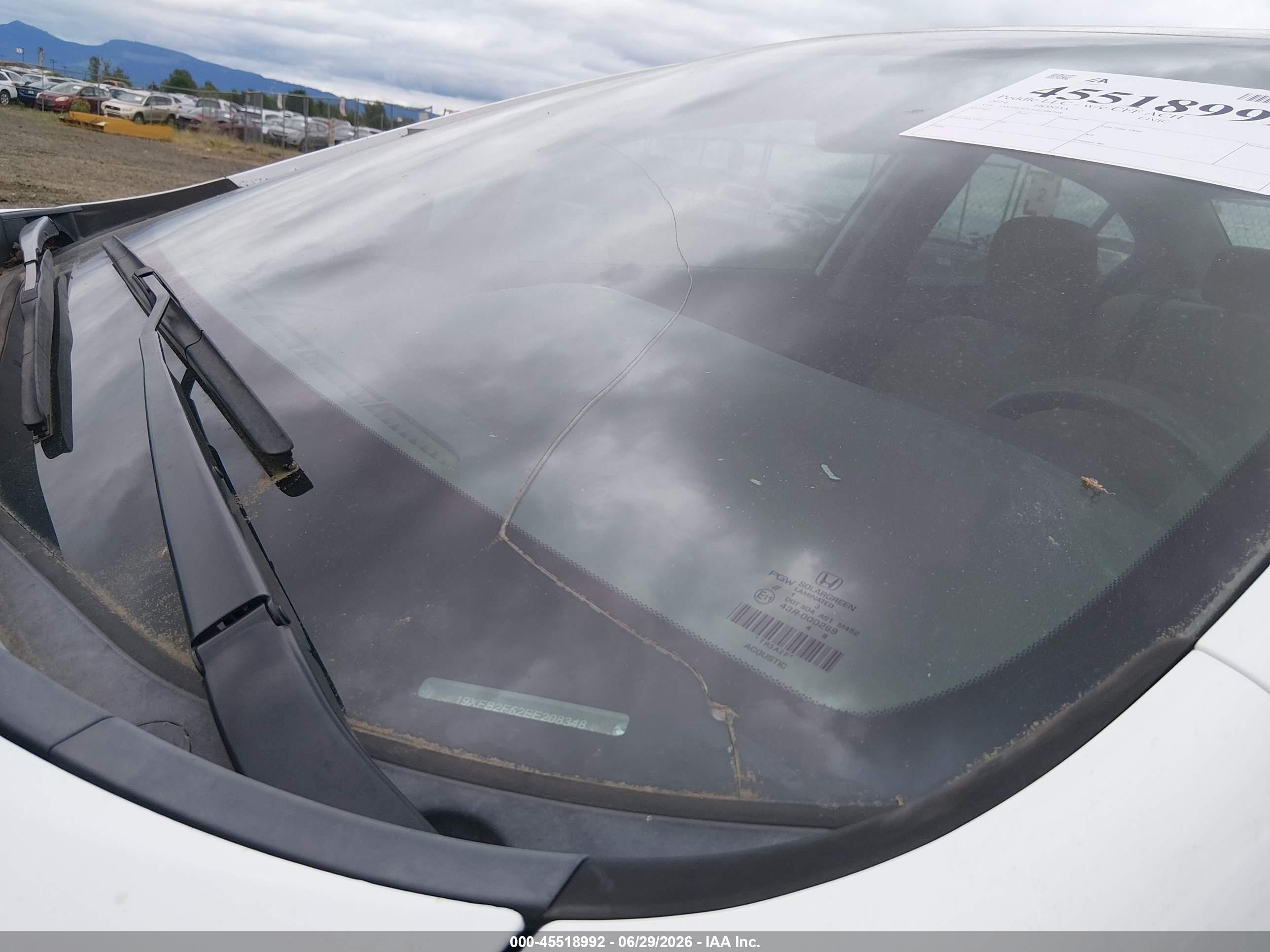 2014 Honda Civic Lx White vin: 19XFB2F52EE208348