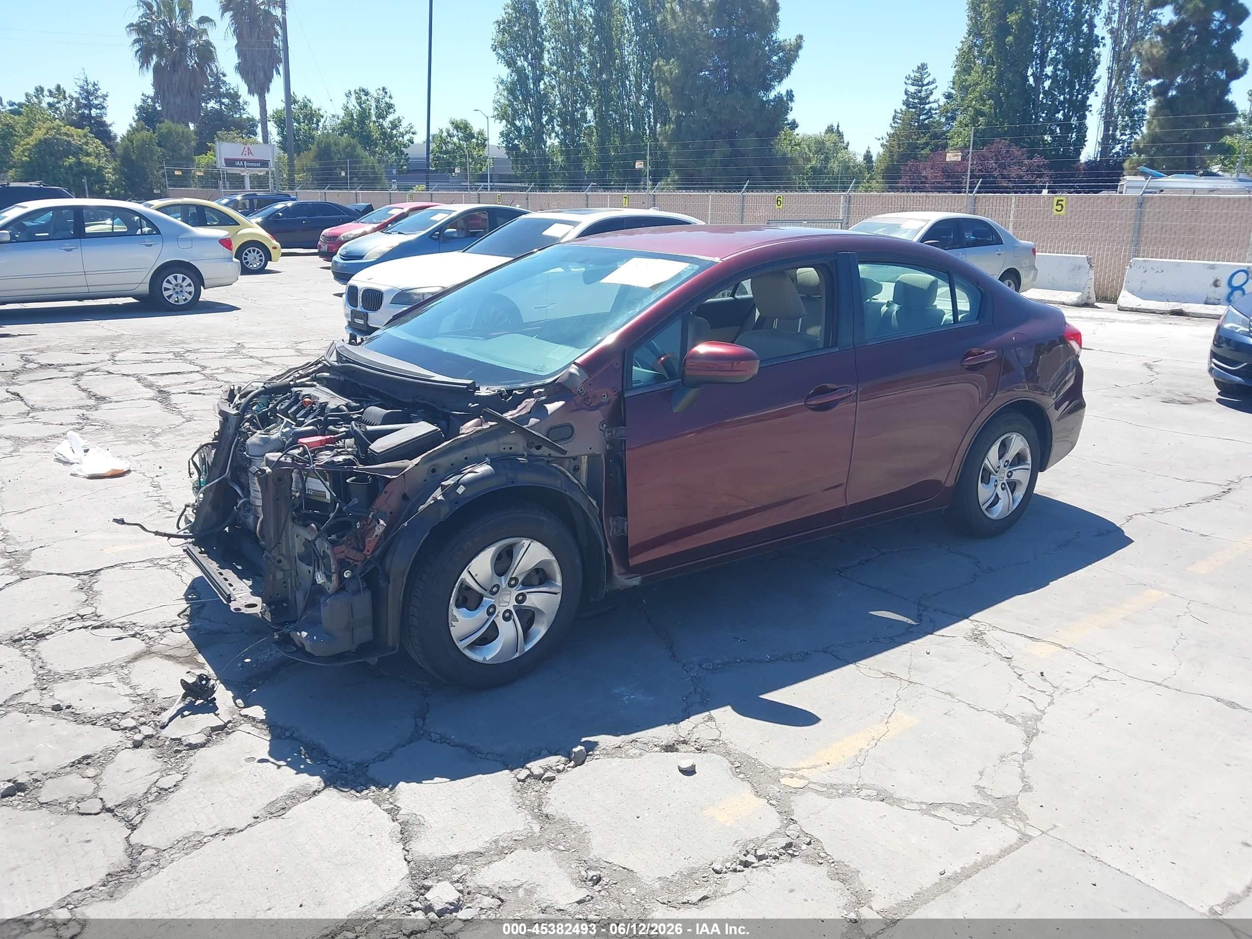 2014 Honda Civic Lx Red vin: 19XFB2F52EE213811