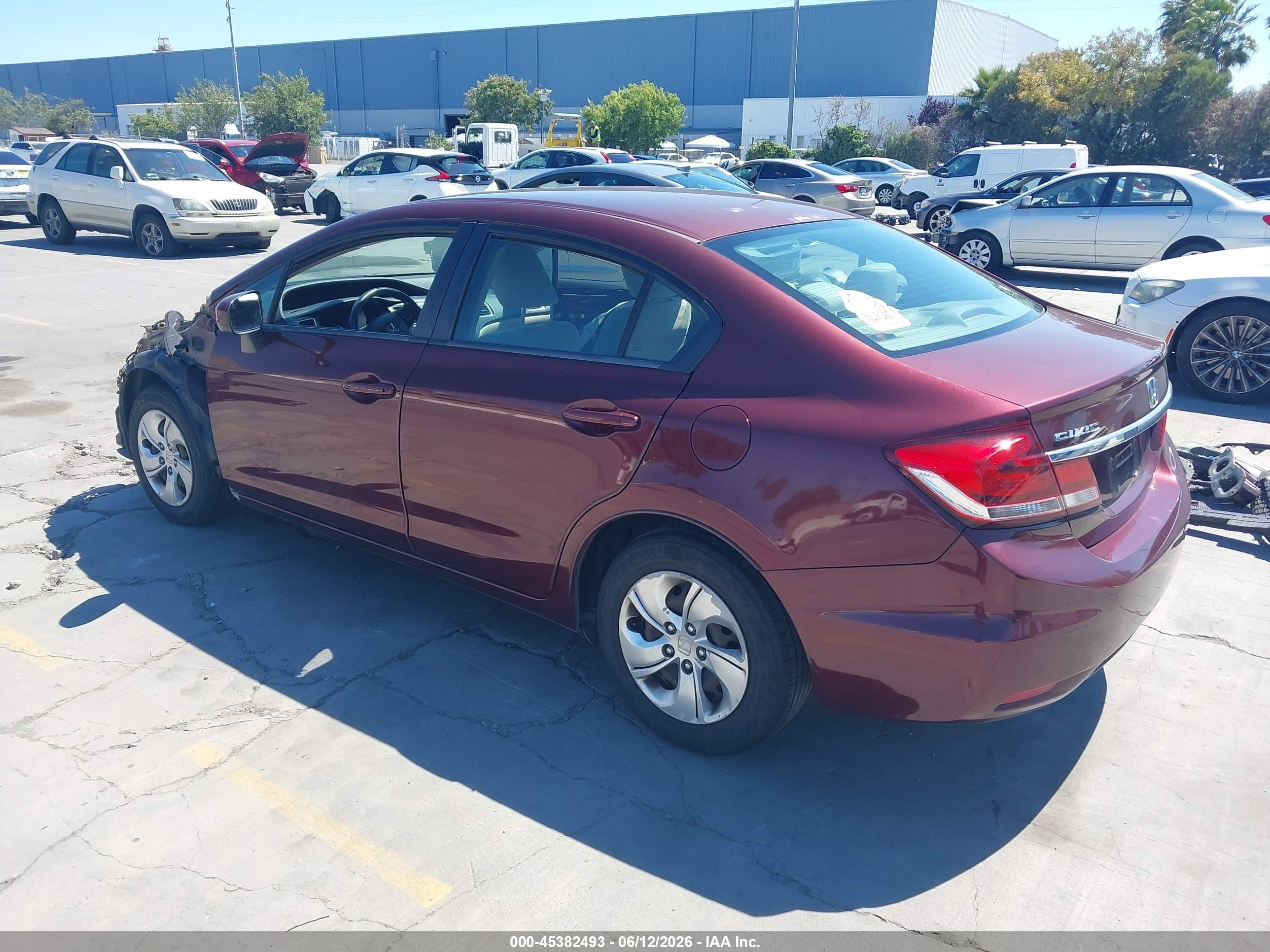 2014 Honda Civic Lx Red vin: 19XFB2F52EE213811