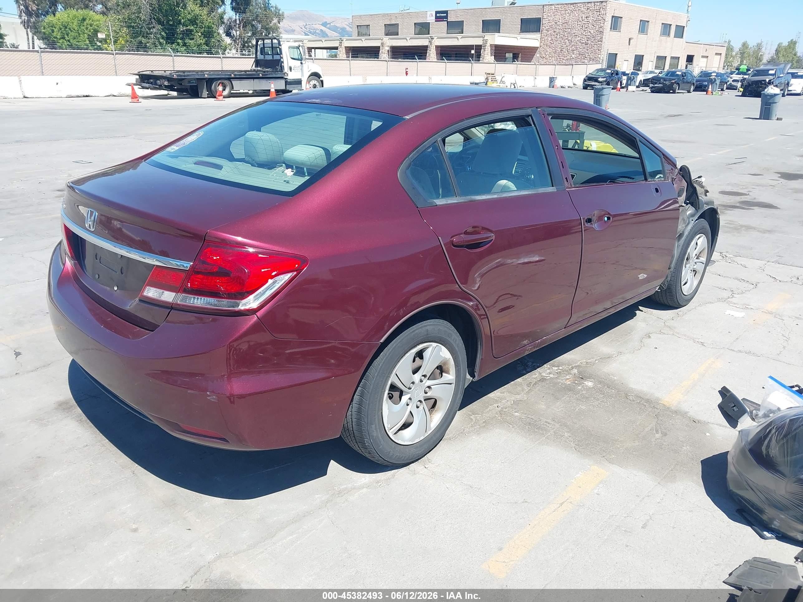 2014 Honda Civic Lx Red vin: 19XFB2F52EE213811
