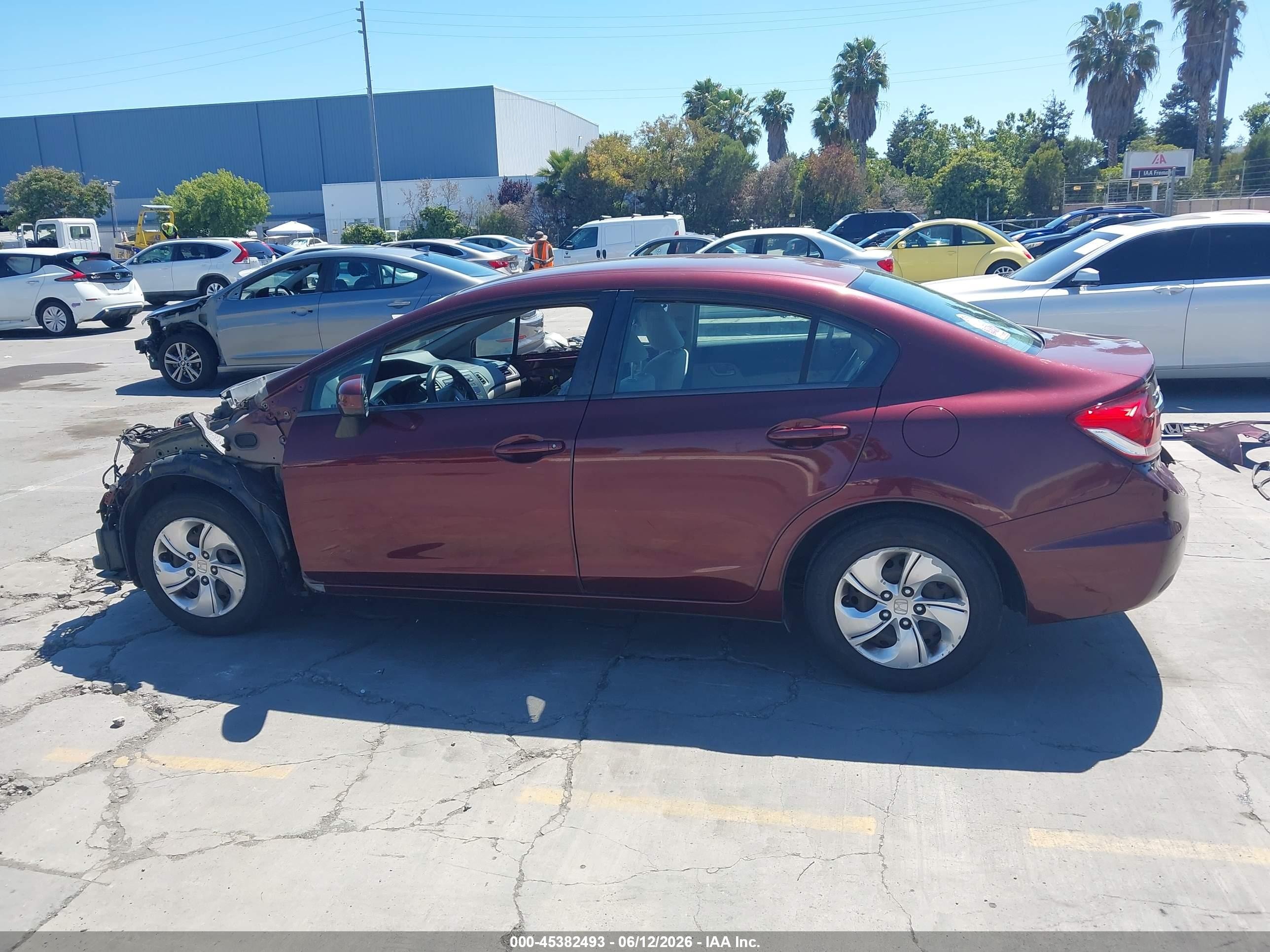 2014 Honda Civic Lx Red vin: 19XFB2F52EE213811