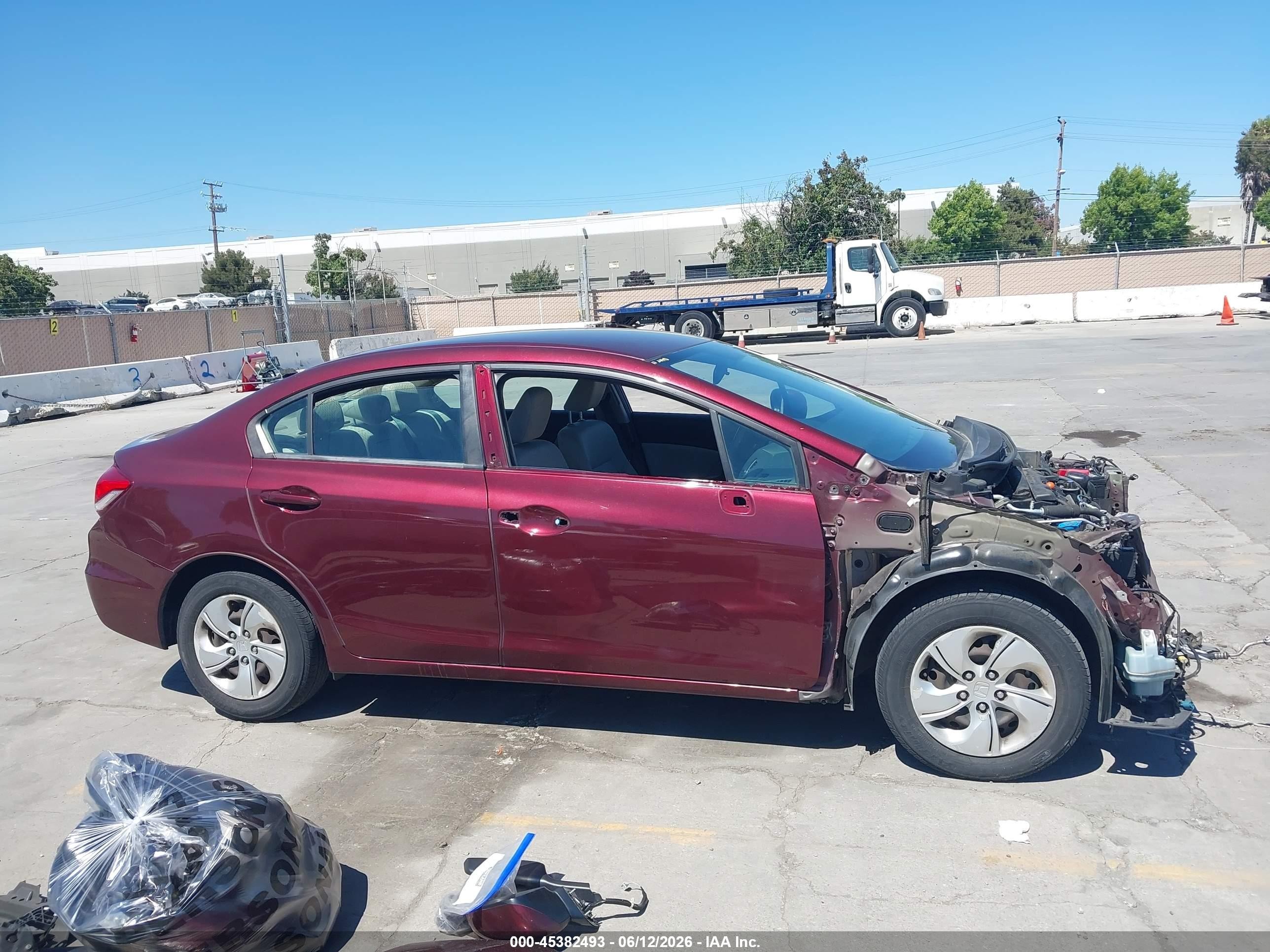 2014 Honda Civic Lx Red vin: 19XFB2F52EE213811