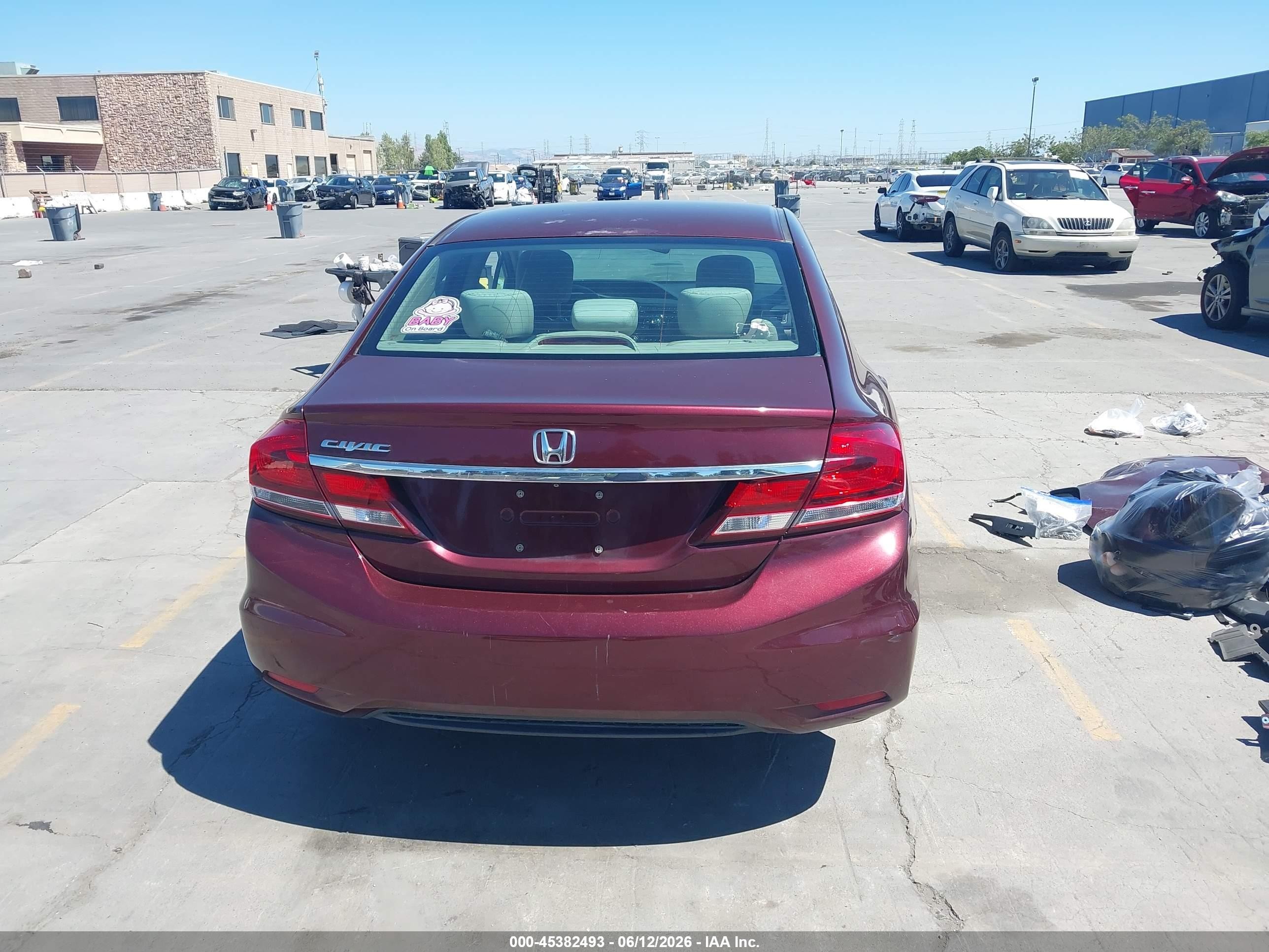2014 Honda Civic Lx Red vin: 19XFB2F52EE213811