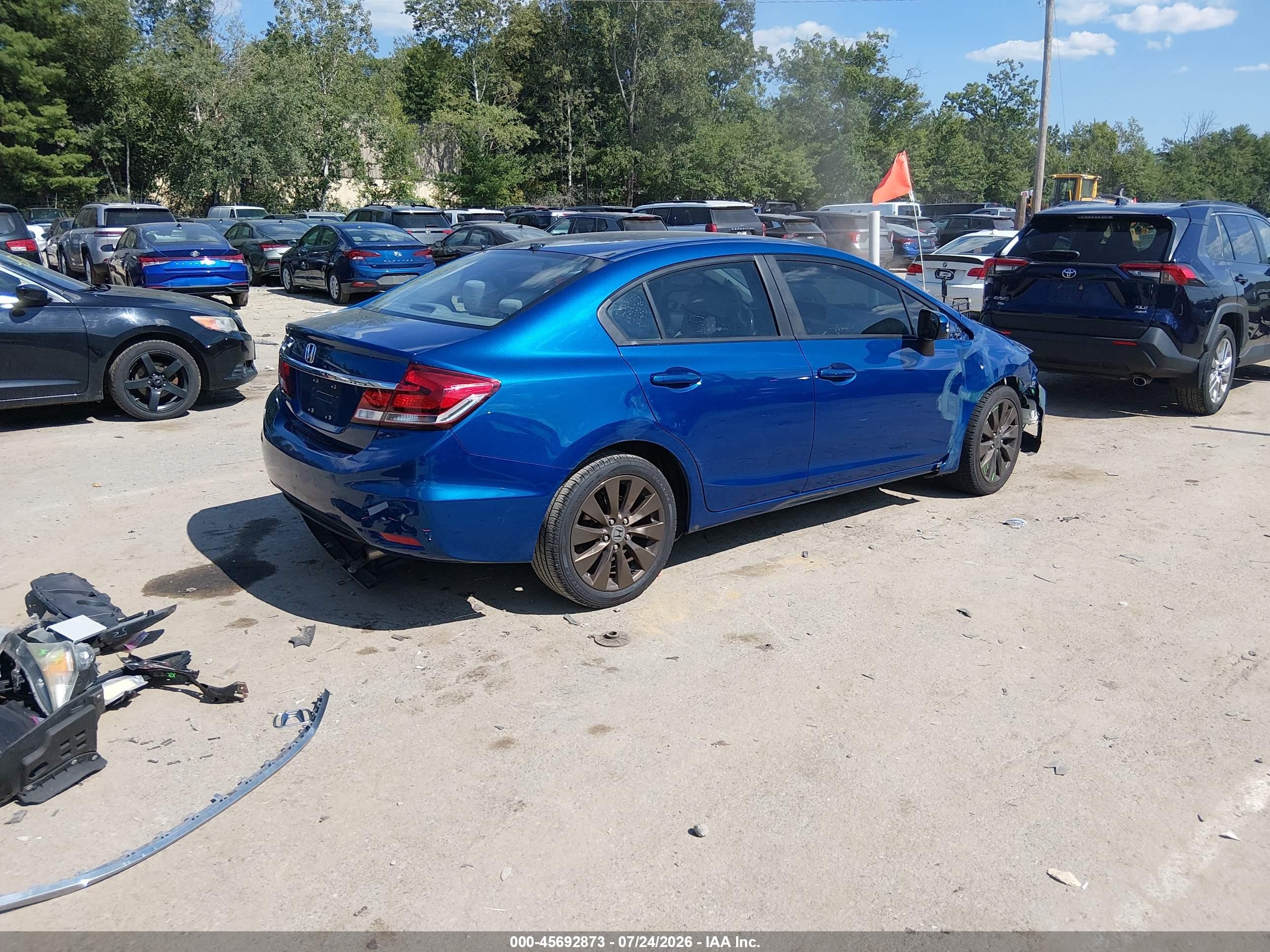 2014 Honda Civic Lx Blue vin: 19XFB2F52EE216658