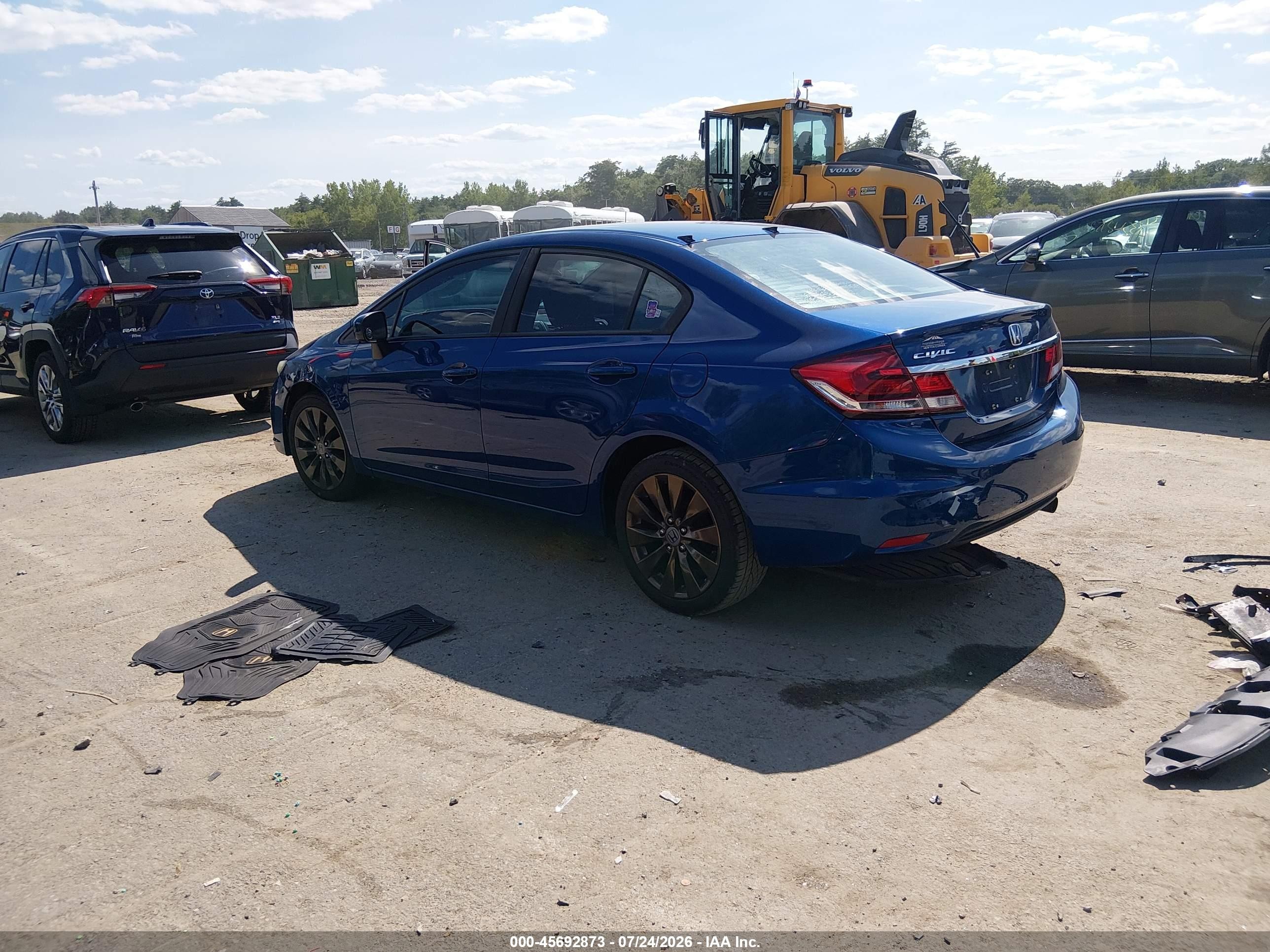 2014 Honda Civic Lx Blue vin: 19XFB2F52EE216658