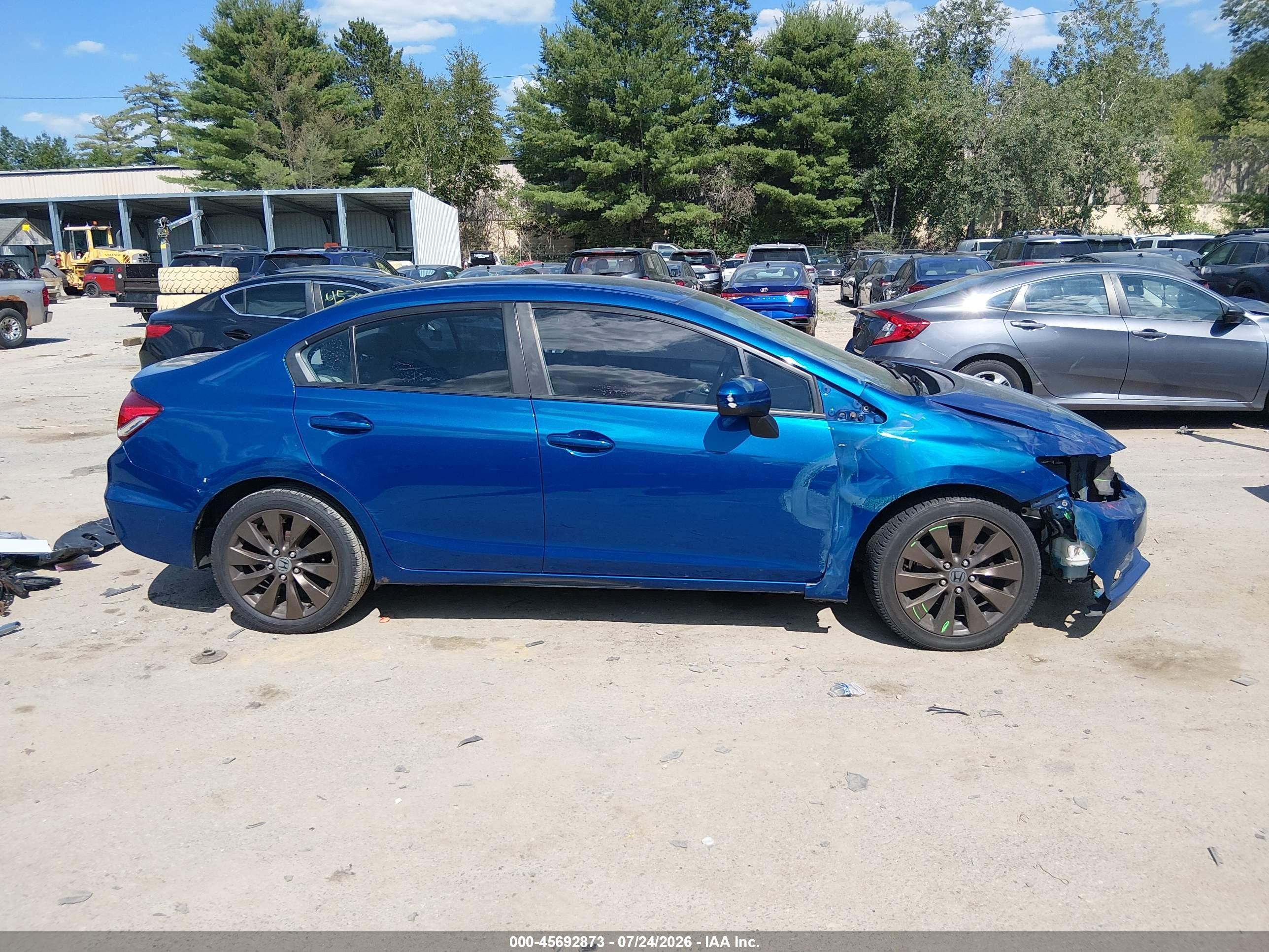 2014 Honda Civic Lx Blue vin: 19XFB2F52EE216658