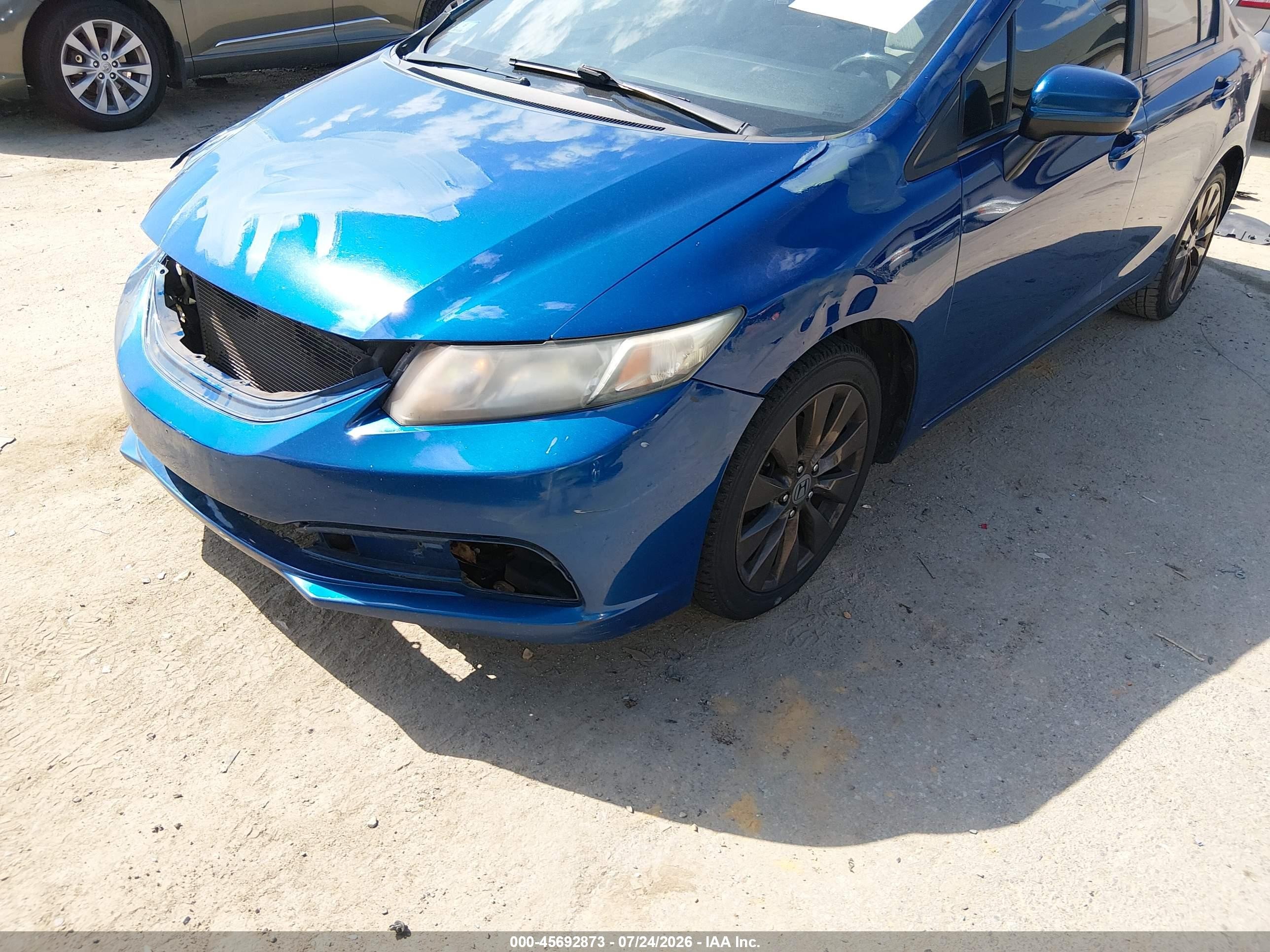 2014 Honda Civic Lx Blue vin: 19XFB2F52EE216658