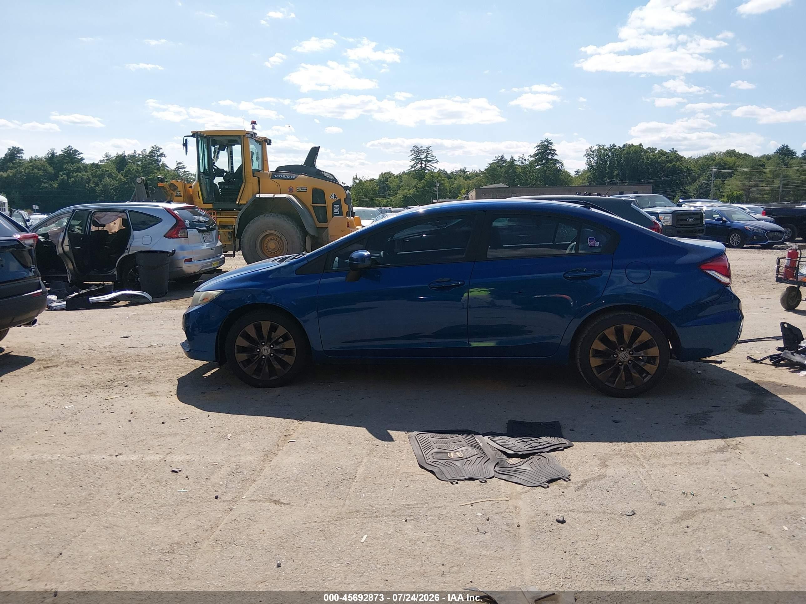 2014 Honda Civic Lx Blue vin: 19XFB2F52EE216658
