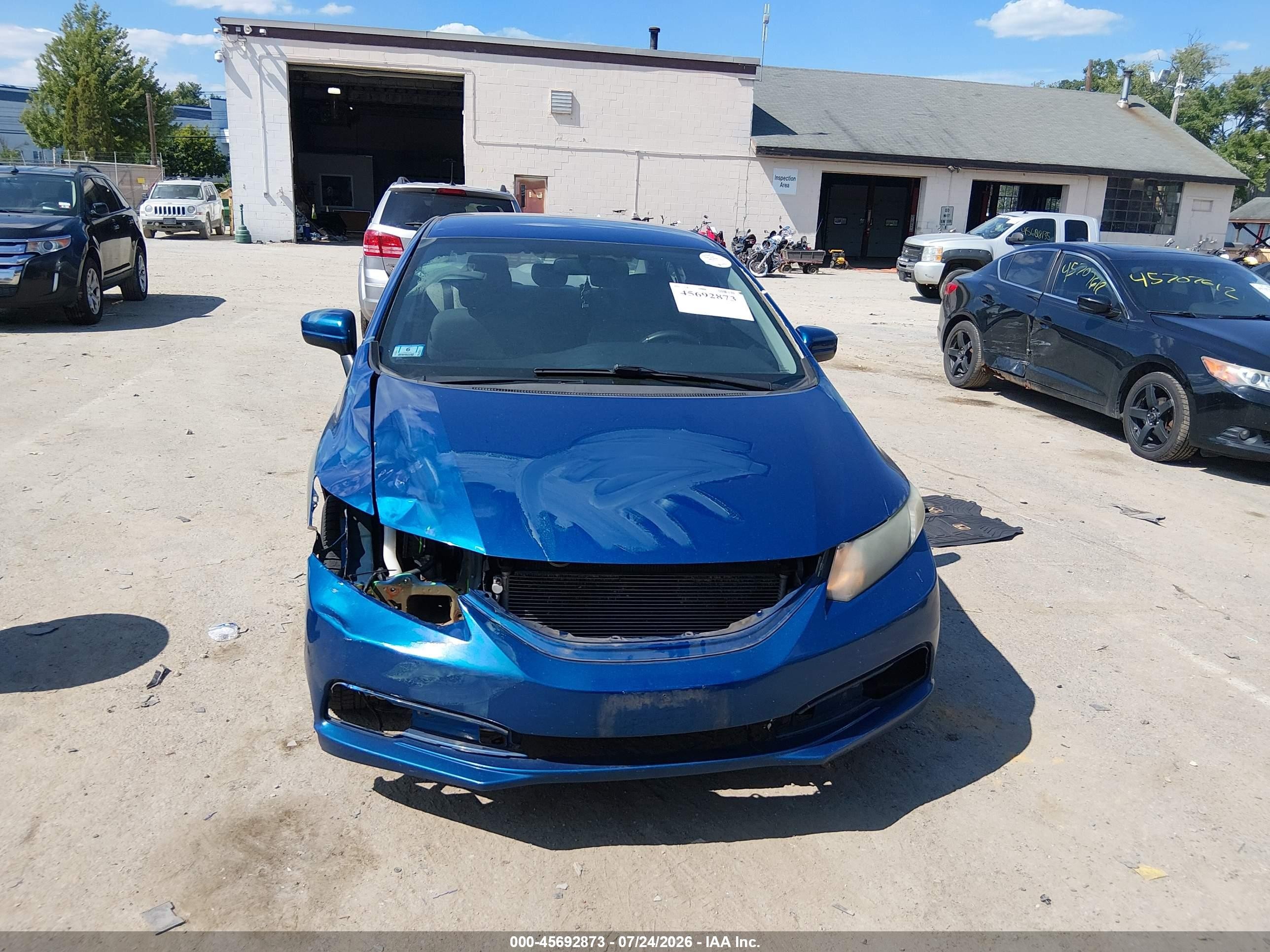 2014 Honda Civic Lx Blue vin: 19XFB2F52EE216658