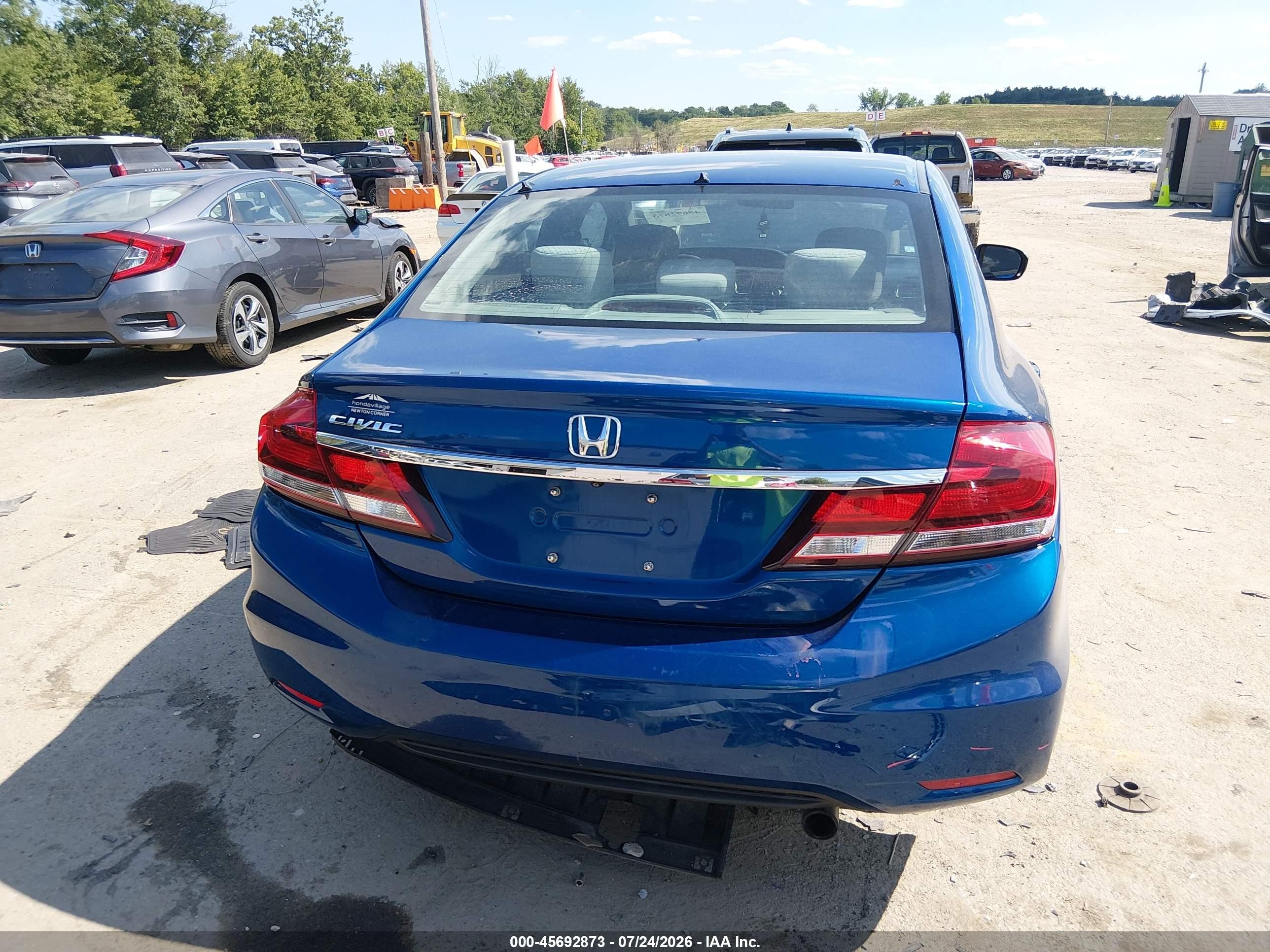 2014 Honda Civic Lx Blue vin: 19XFB2F52EE216658