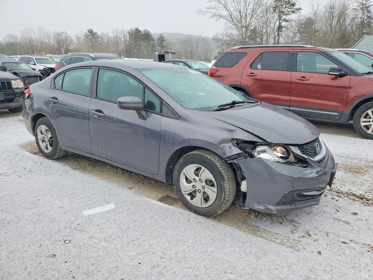 2014 Honda Civic Lx Gray vin: 19XFB2F52EE254178