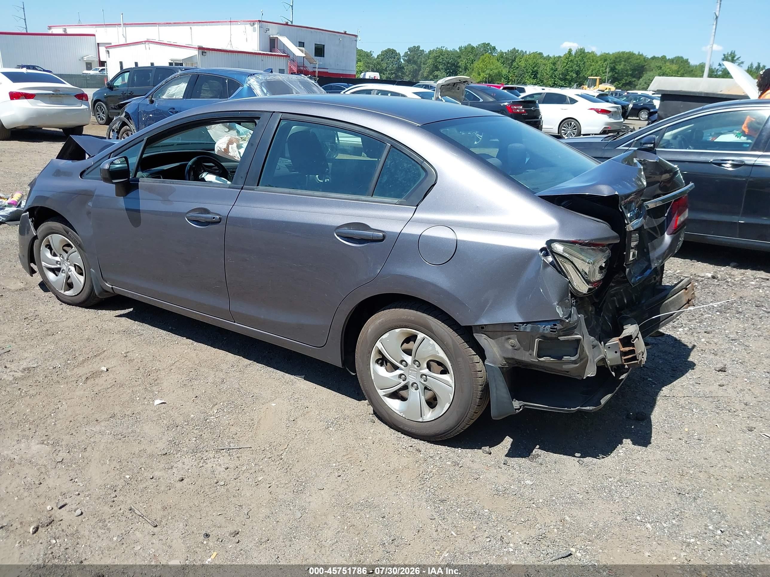 2014 Honda Civic Lx Gray vin: 19XFB2F52EE258375