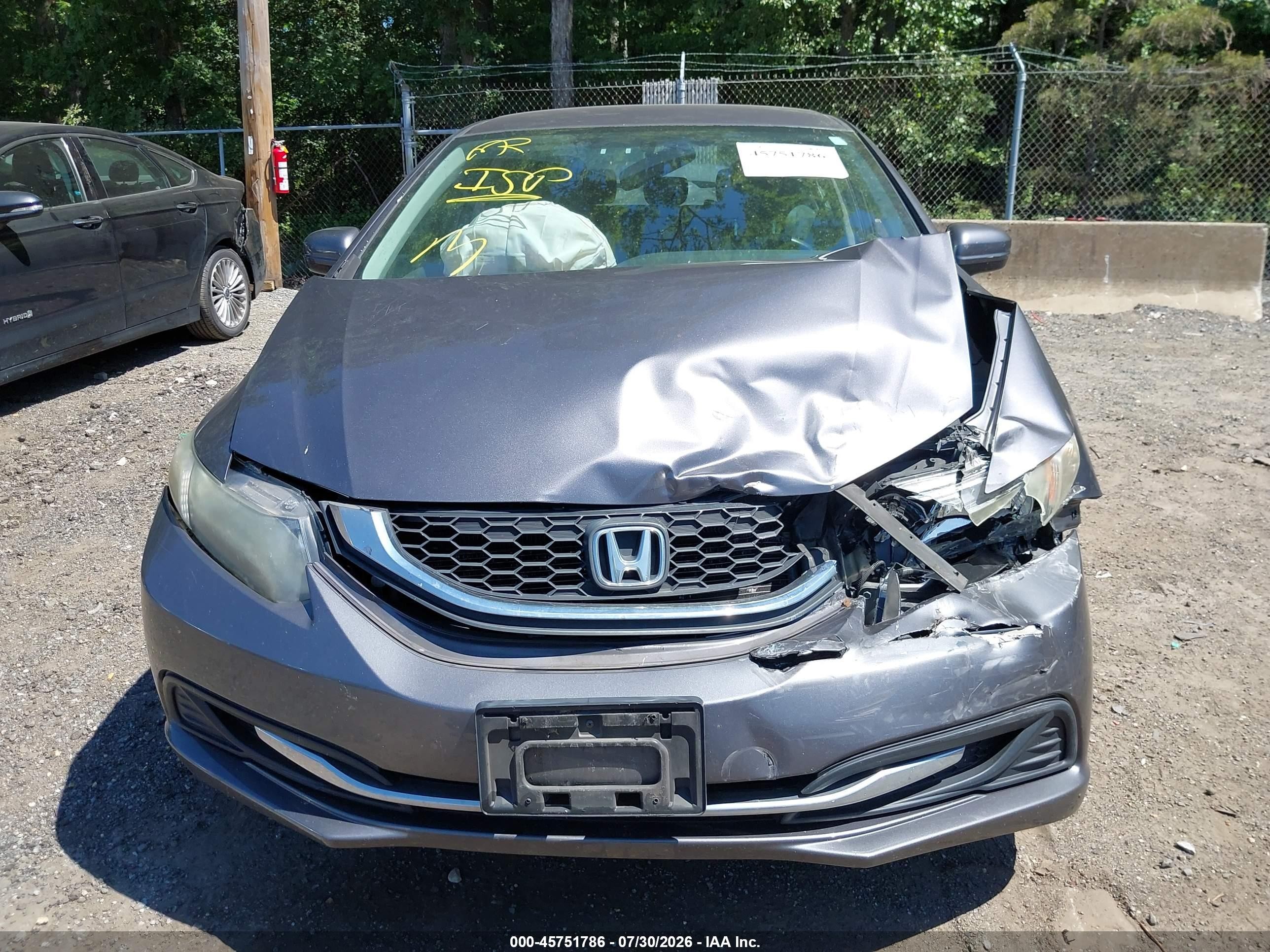2014 Honda Civic Lx Gray vin: 19XFB2F52EE258375