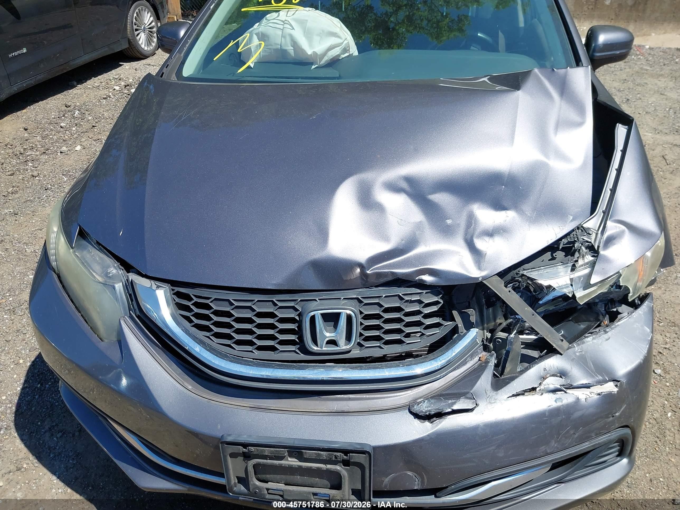 2014 Honda Civic Lx Gray vin: 19XFB2F52EE258375