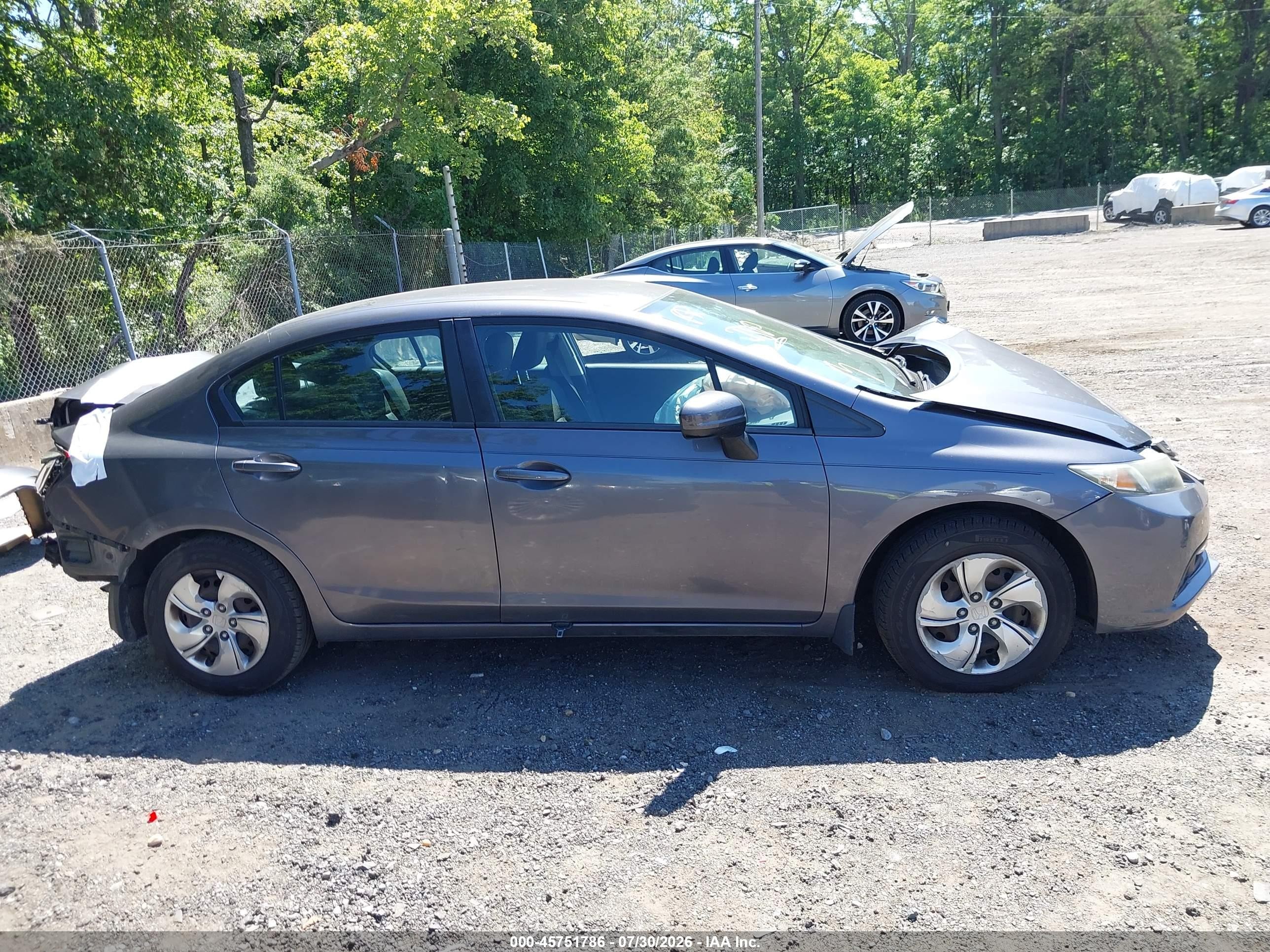 2014 Honda Civic Lx Gray vin: 19XFB2F52EE258375