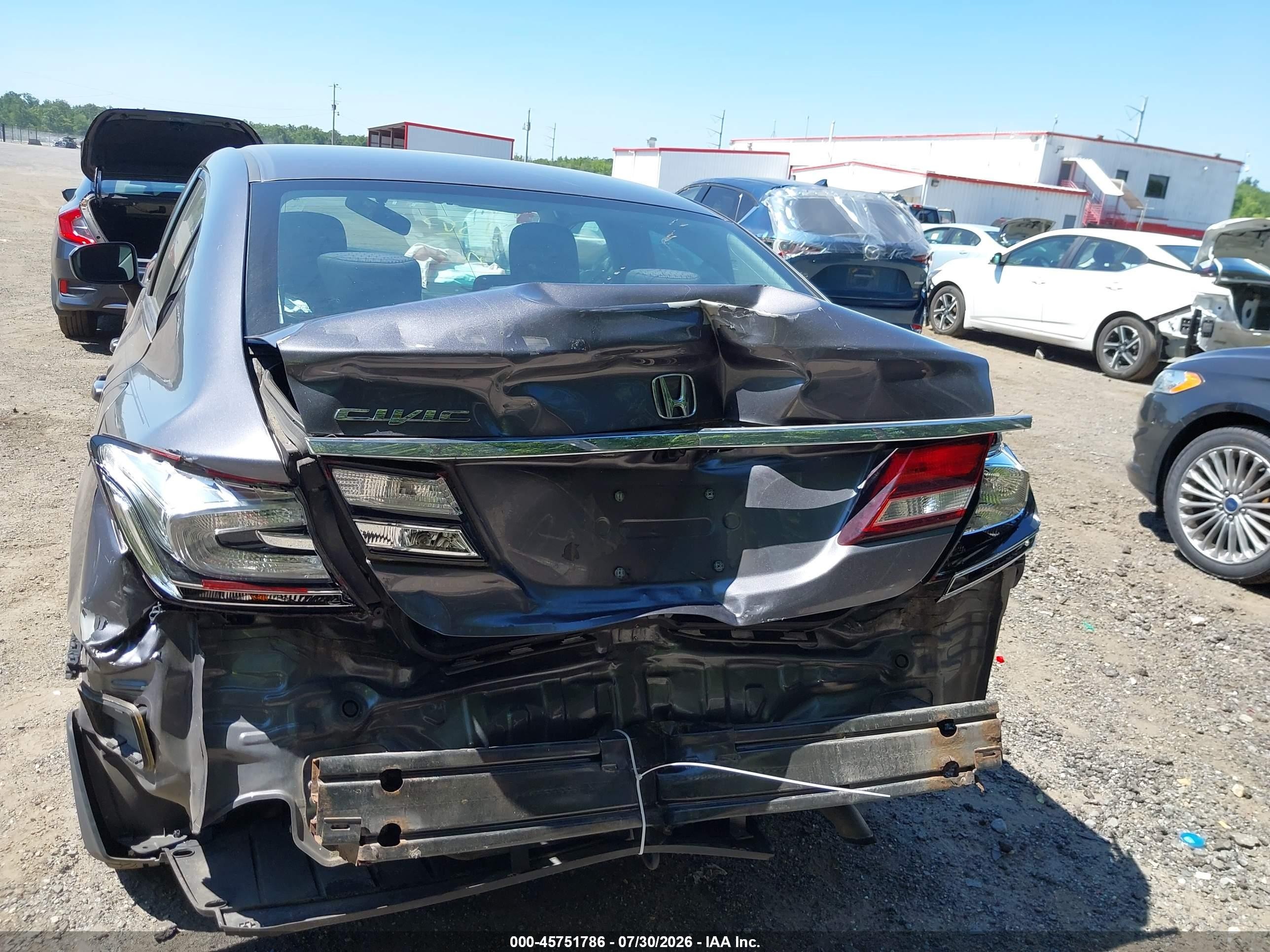 2014 Honda Civic Lx Gray vin: 19XFB2F52EE258375