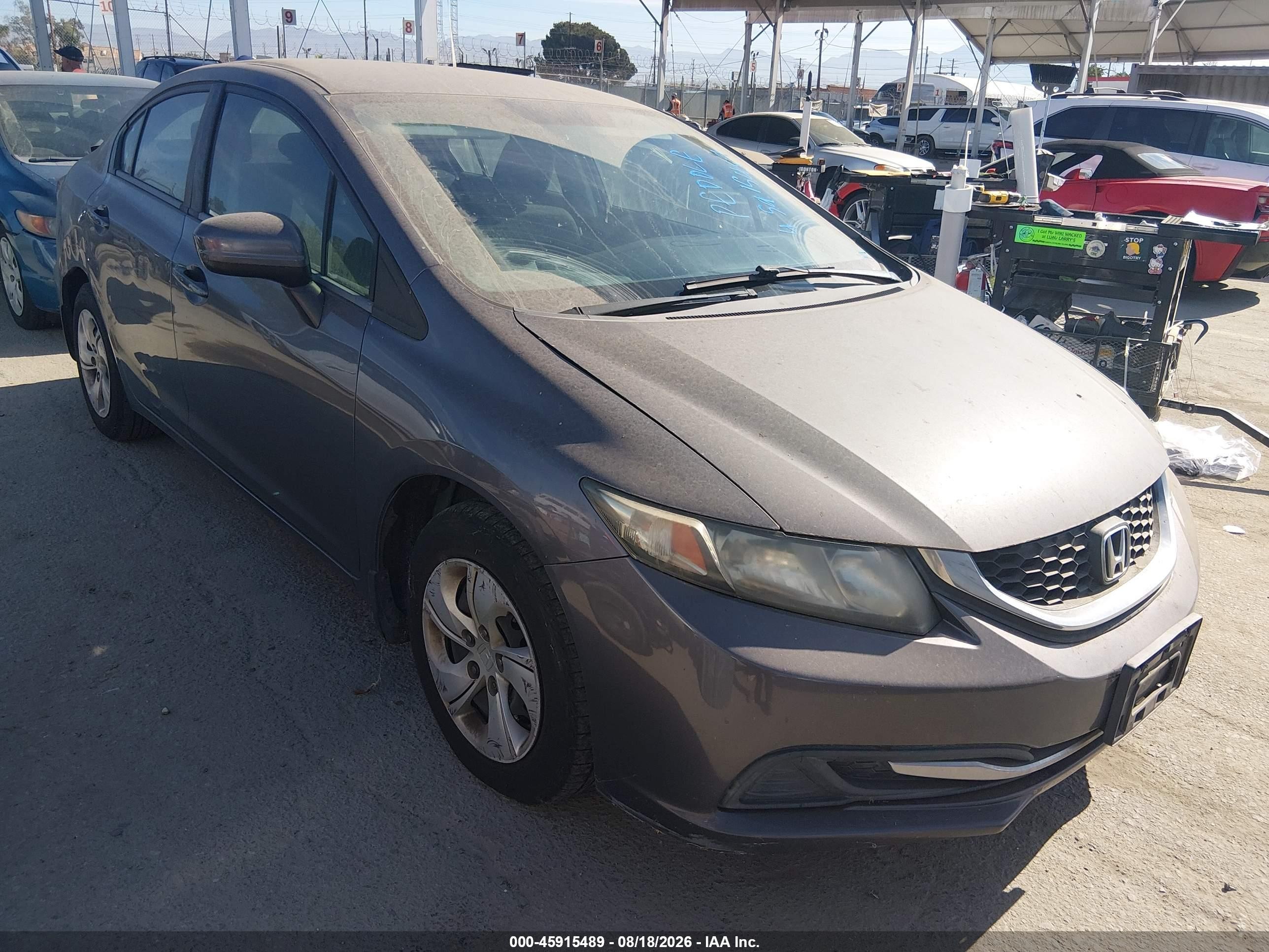2014 Honda Civic Lx Gray vin: 19XFB2F52EE273202