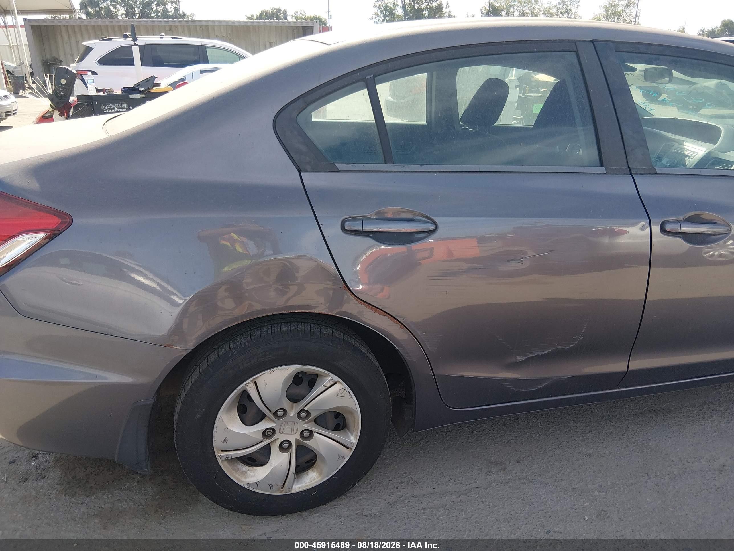 2014 Honda Civic Lx Gray vin: 19XFB2F52EE273202