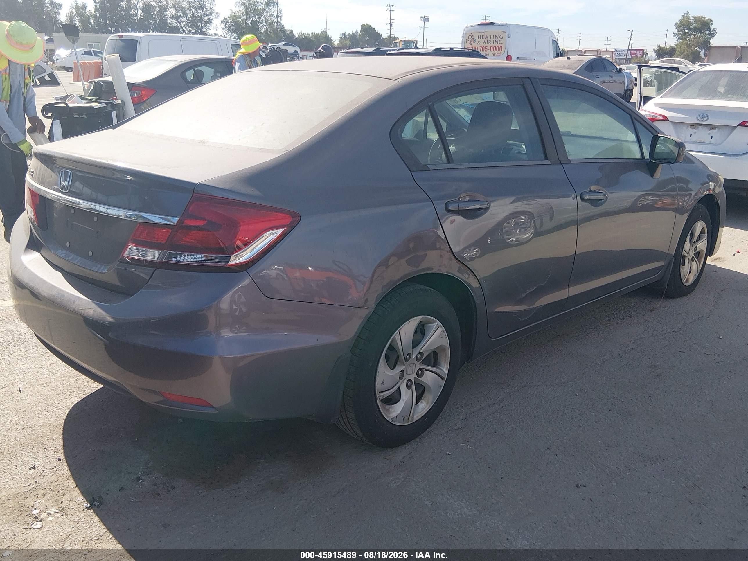 2014 Honda Civic Lx Gray vin: 19XFB2F52EE273202