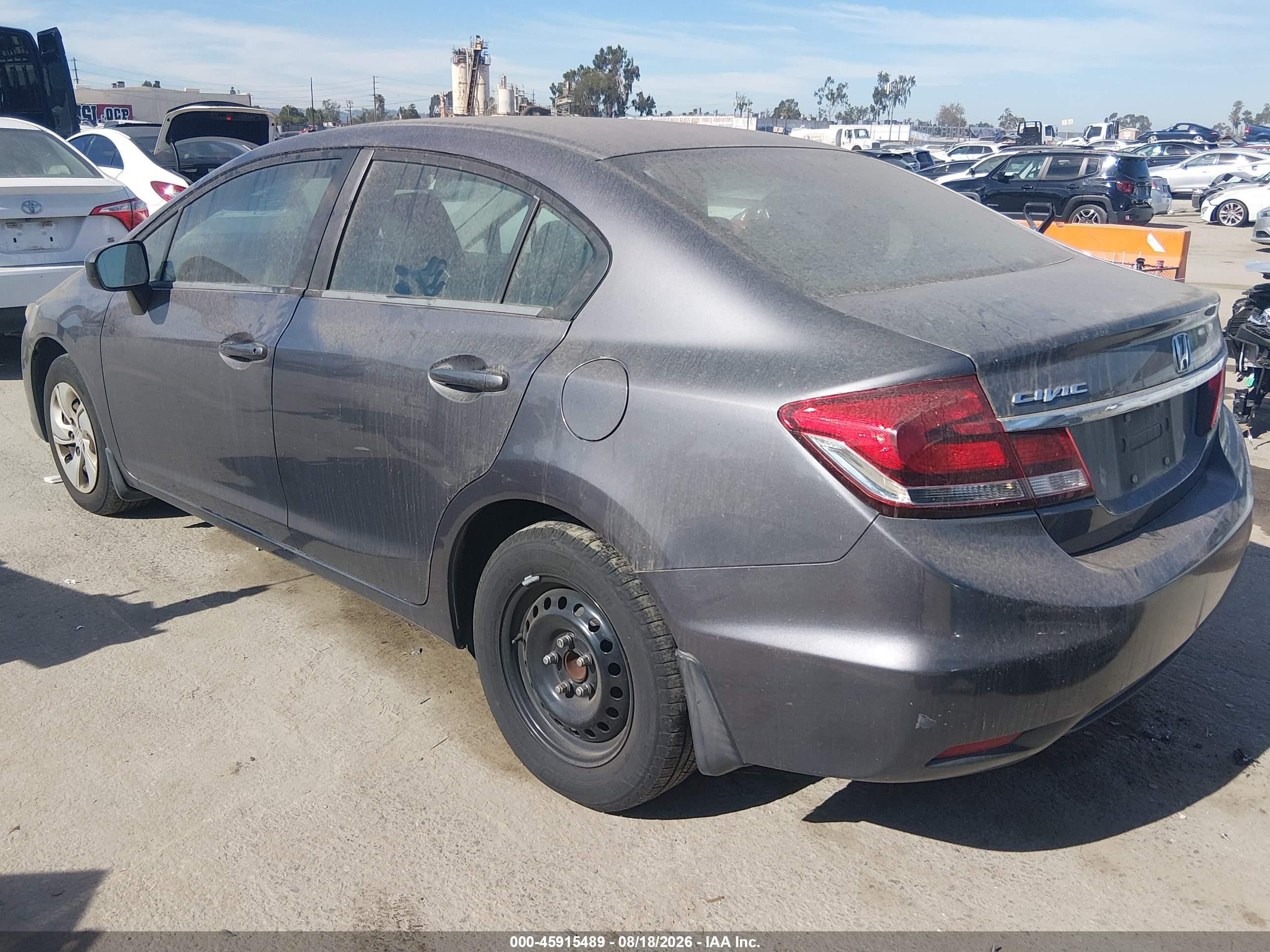 2014 Honda Civic Lx Gray vin: 19XFB2F52EE273202