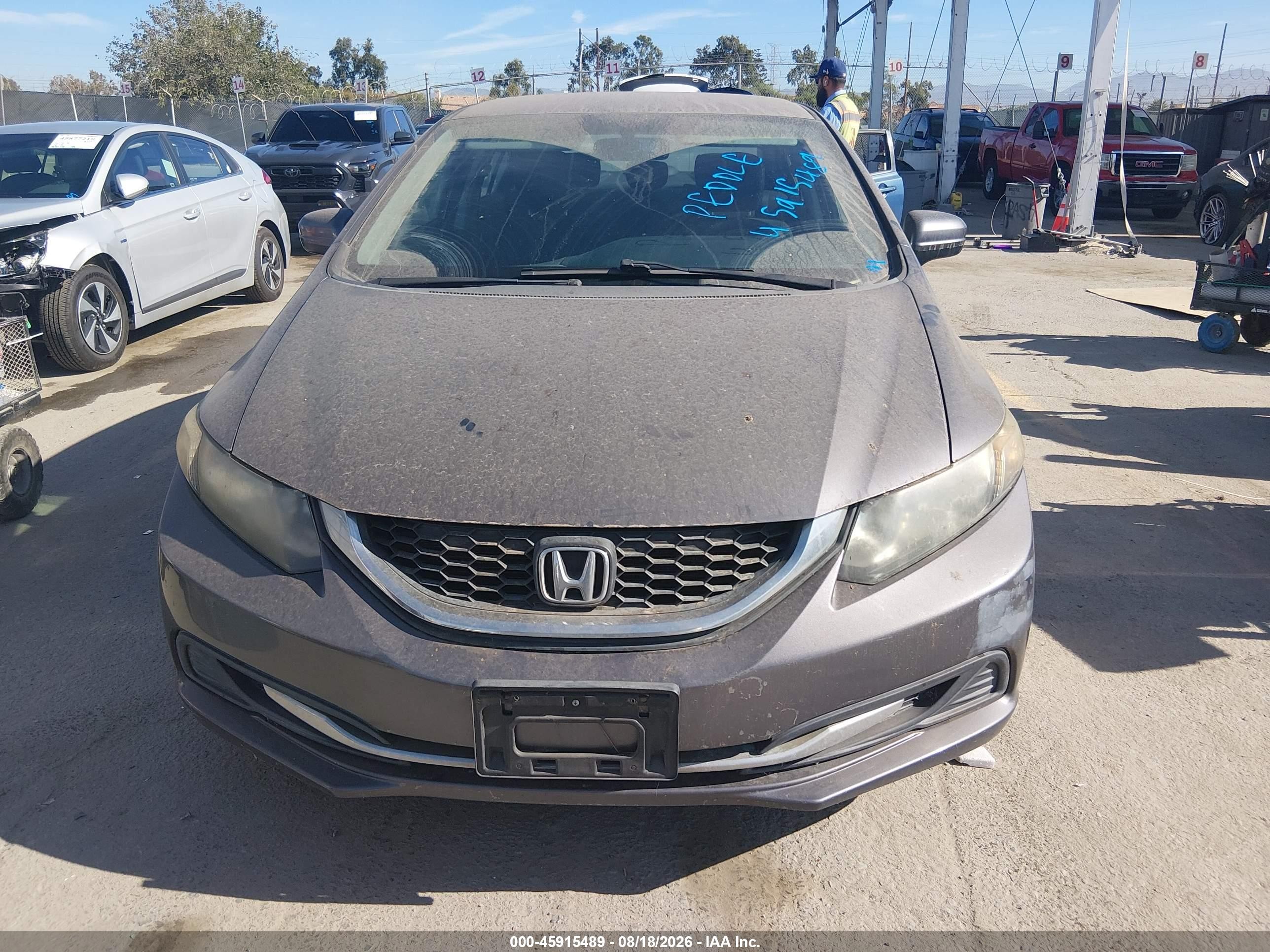 2014 Honda Civic Lx Gray vin: 19XFB2F52EE273202