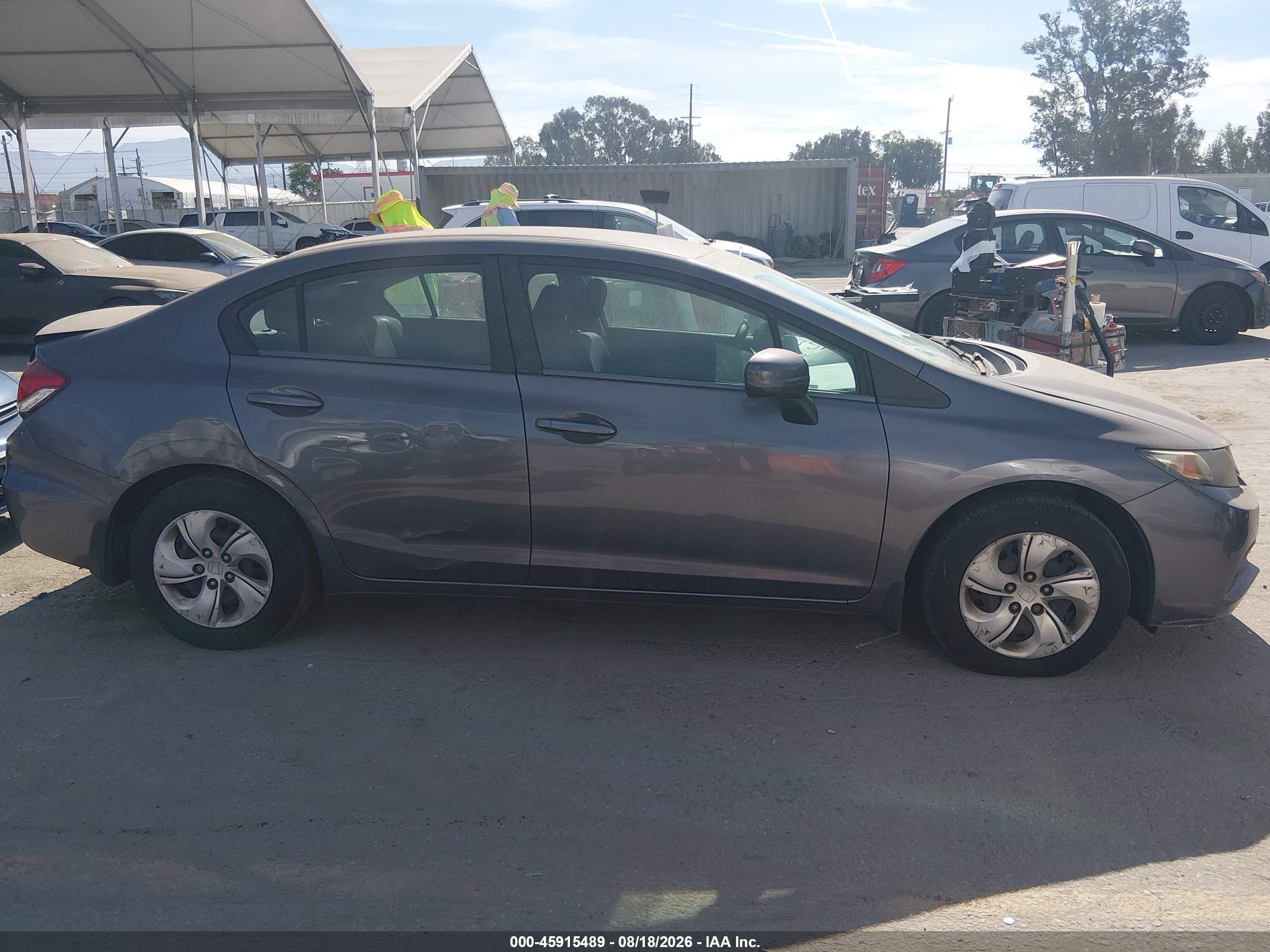 2014 Honda Civic Lx Gray vin: 19XFB2F52EE273202