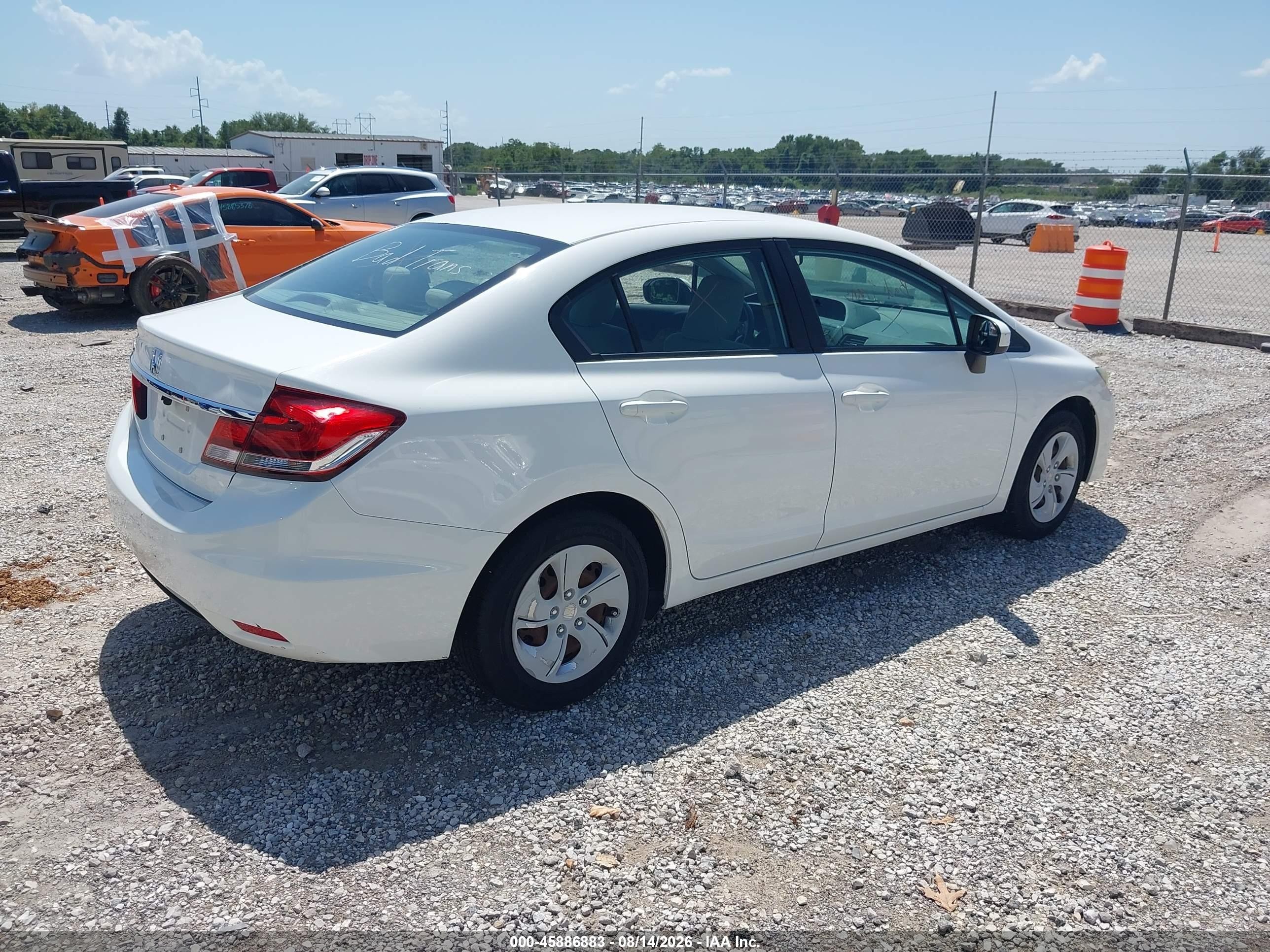 2015 Honda Civic Lx White vin: 19XFB2F52FE004036