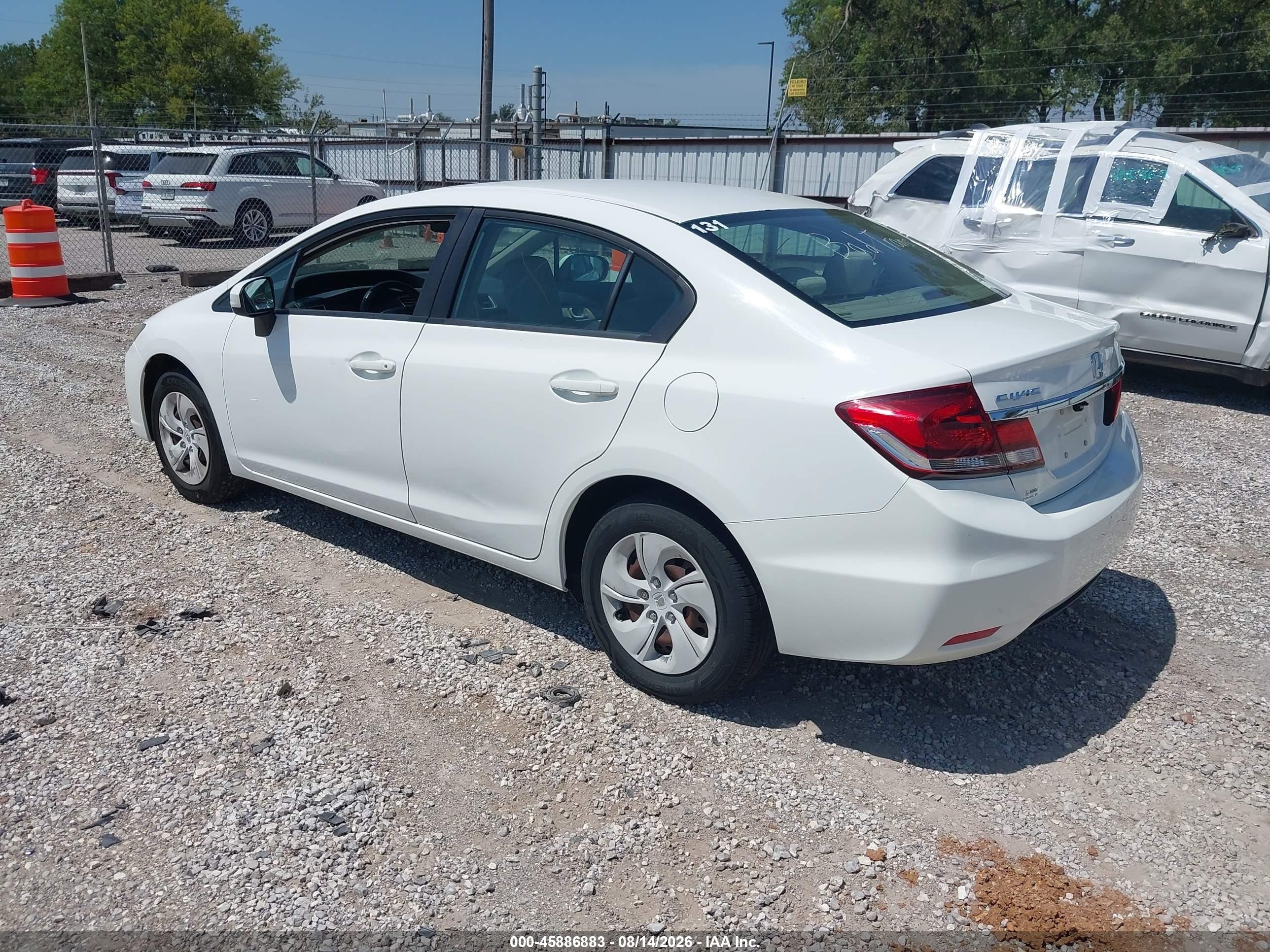 2015 Honda Civic Lx White vin: 19XFB2F52FE004036