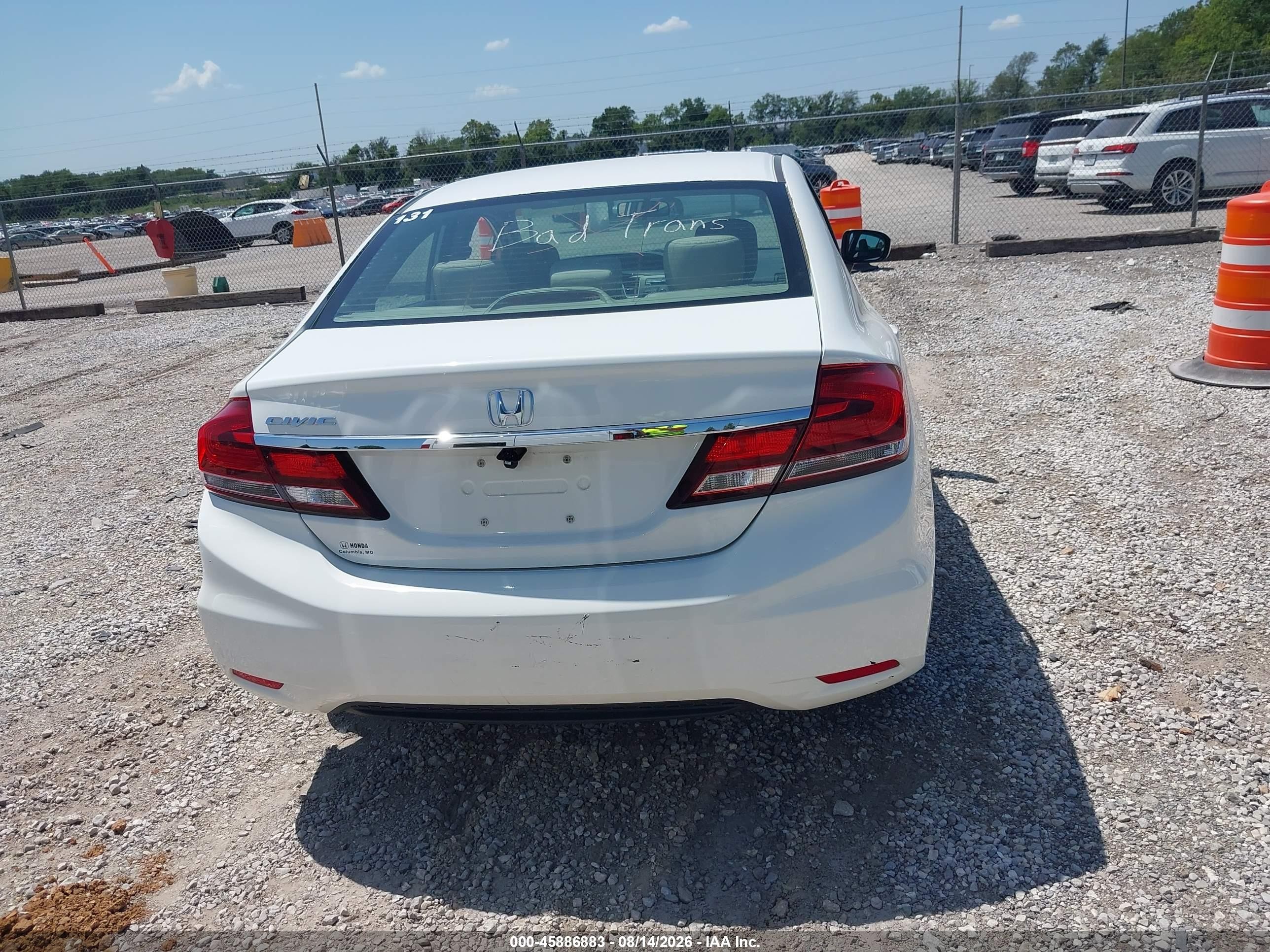 2015 Honda Civic Lx White vin: 19XFB2F52FE004036