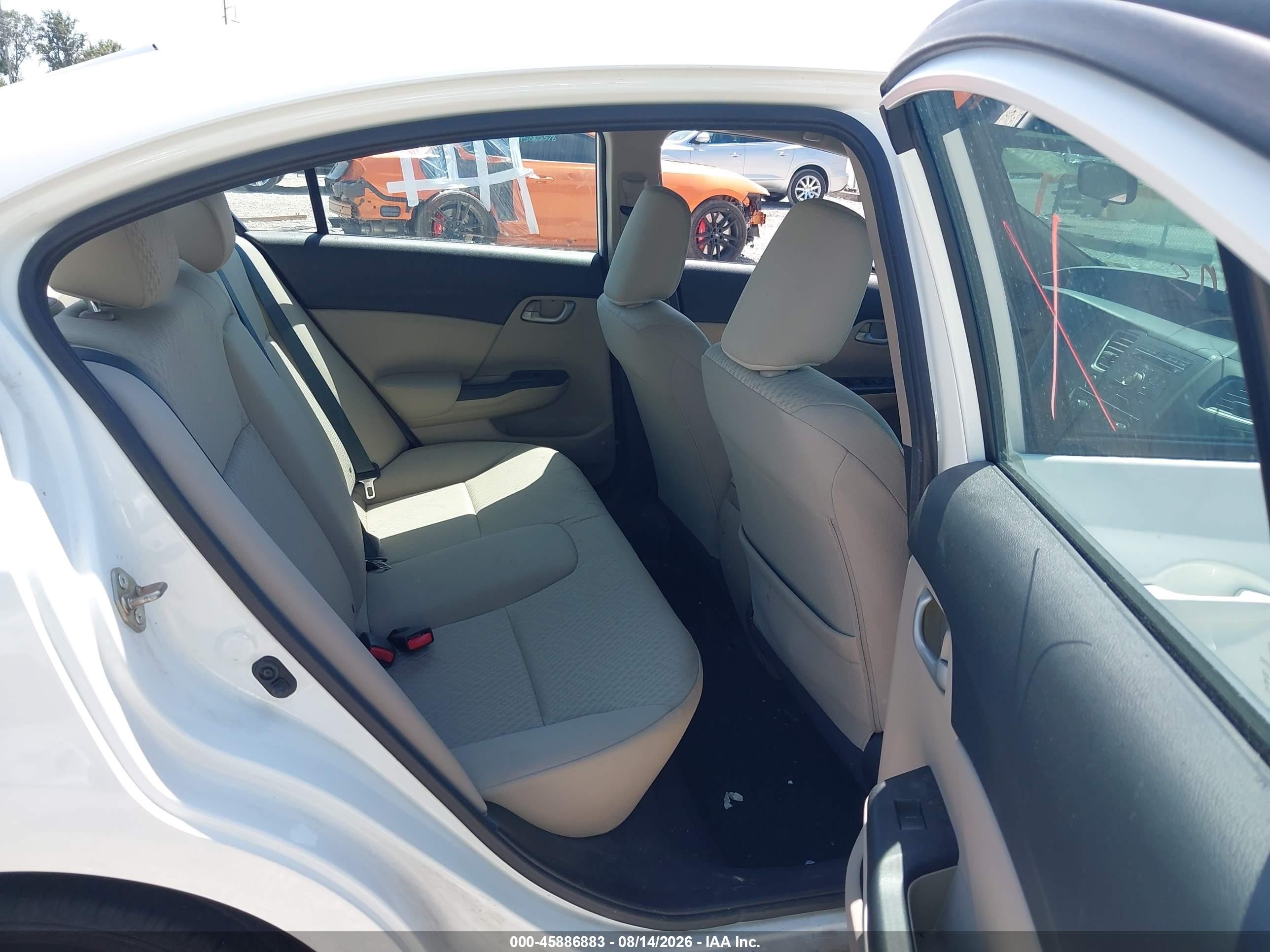 2015 Honda Civic Lx White vin: 19XFB2F52FE004036
