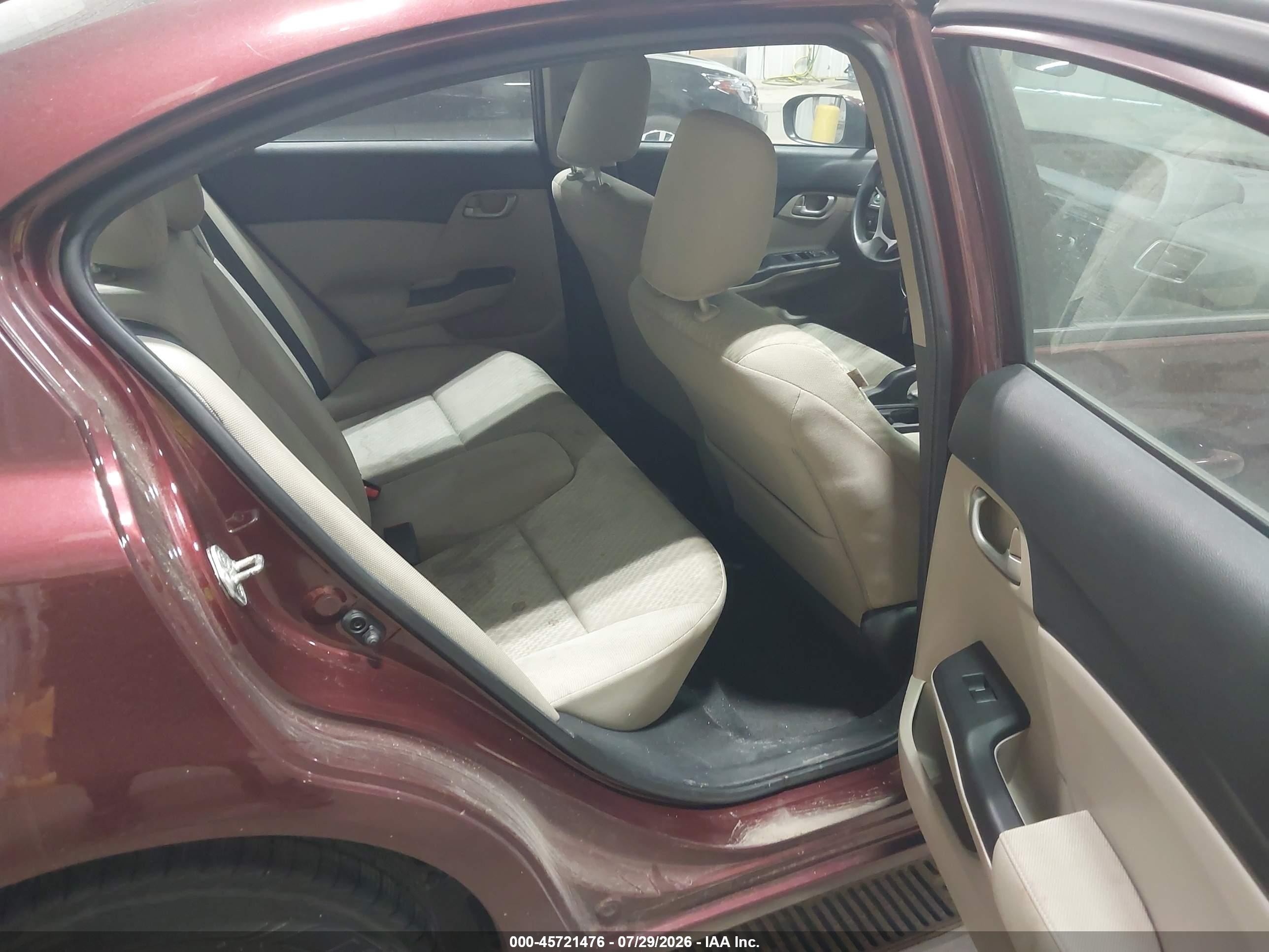 2015 Honda Civic Lx Maroon vin: 19XFB2F52FE014369