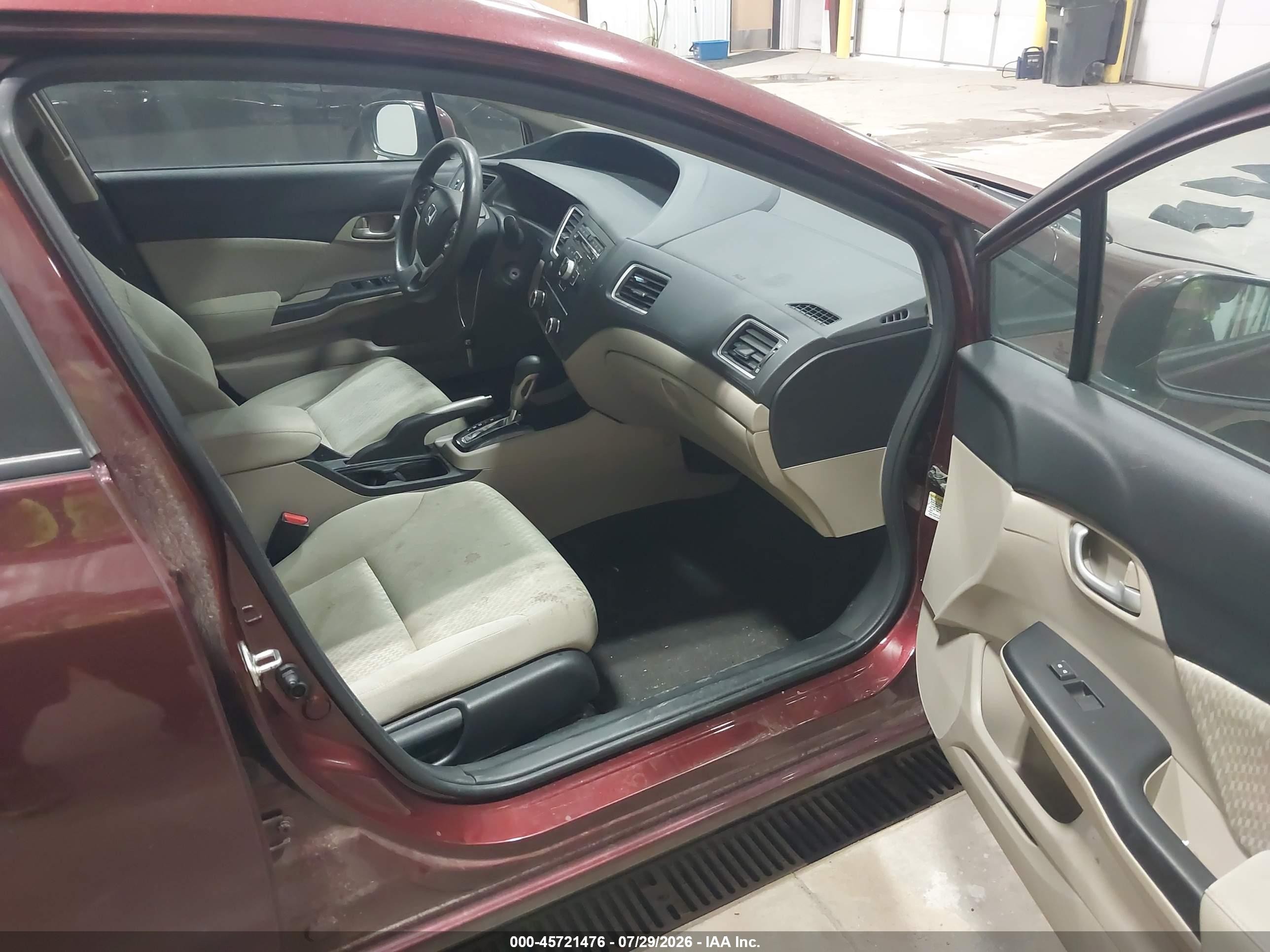 2015 Honda Civic Lx Maroon vin: 19XFB2F52FE014369