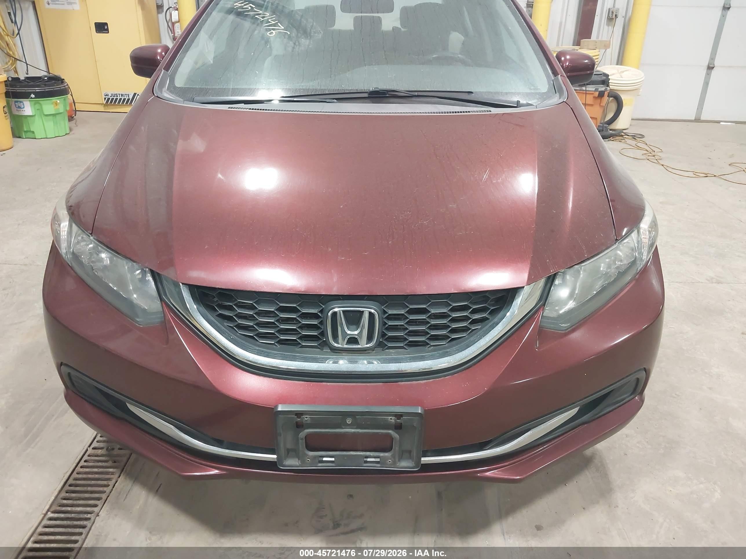 2015 Honda Civic Lx Maroon vin: 19XFB2F52FE014369