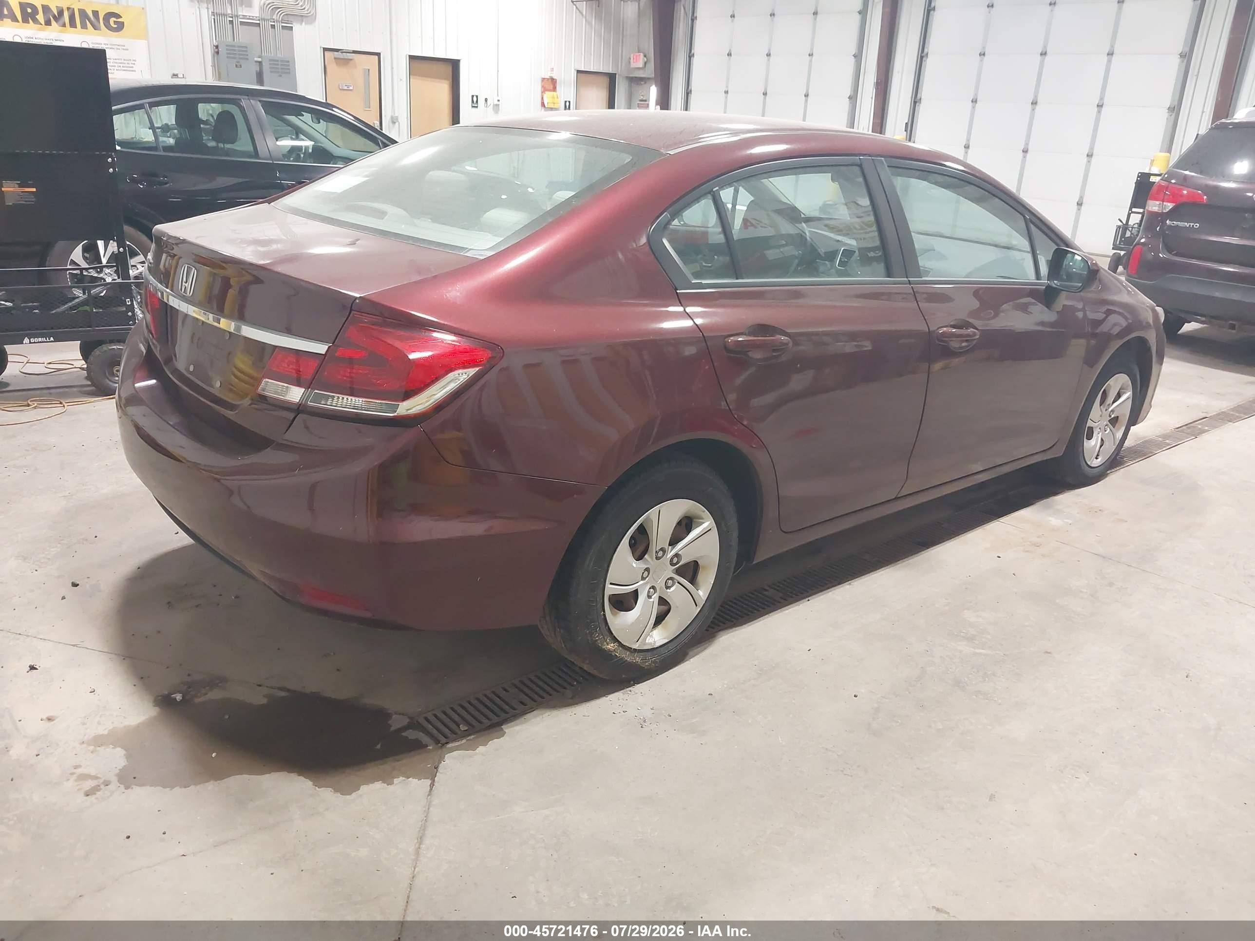 2015 Honda Civic Lx Maroon vin: 19XFB2F52FE014369