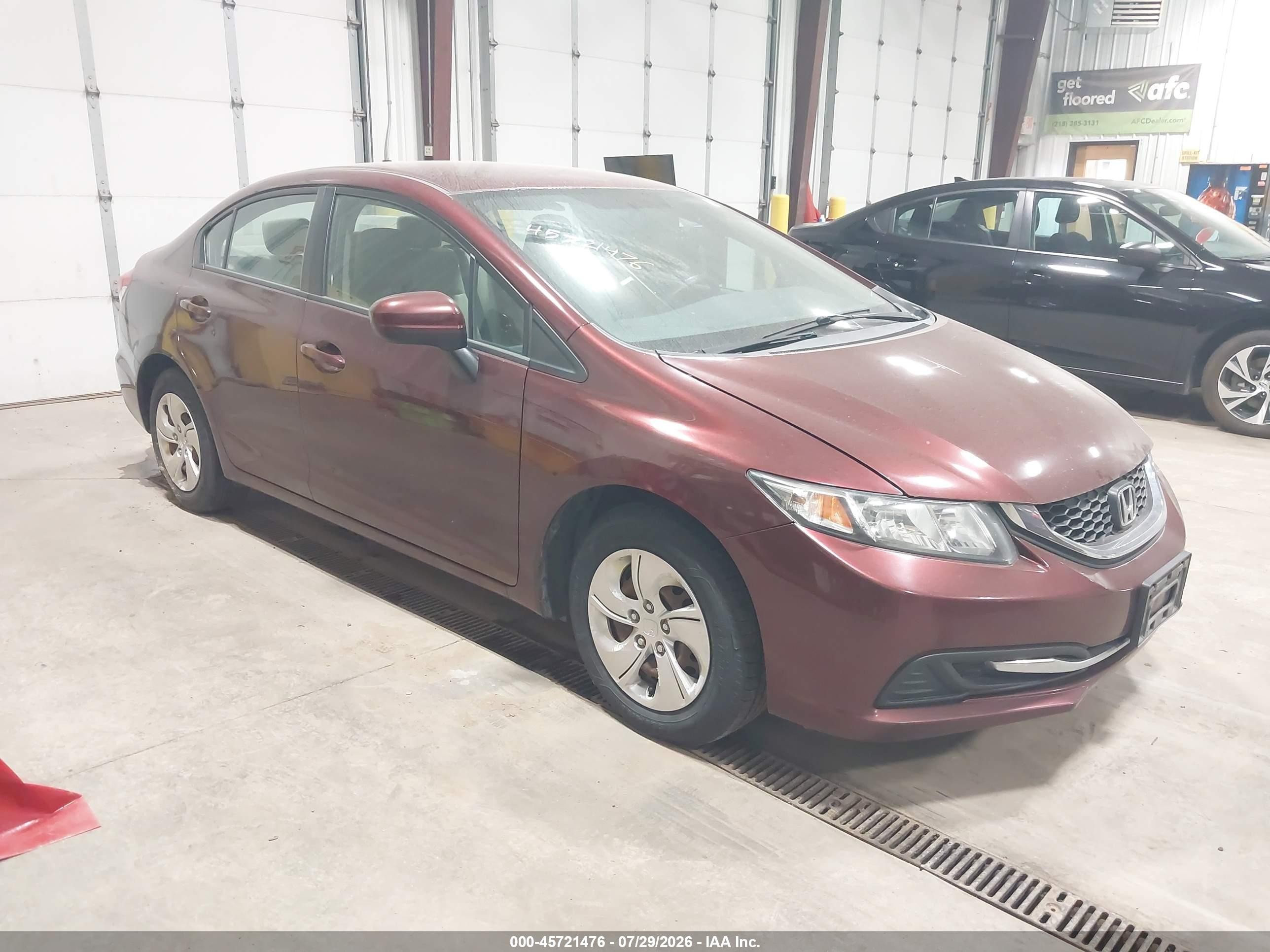 2015 Honda Civic Lx Темно-бордовый vin: 19XFB2F52FE014369