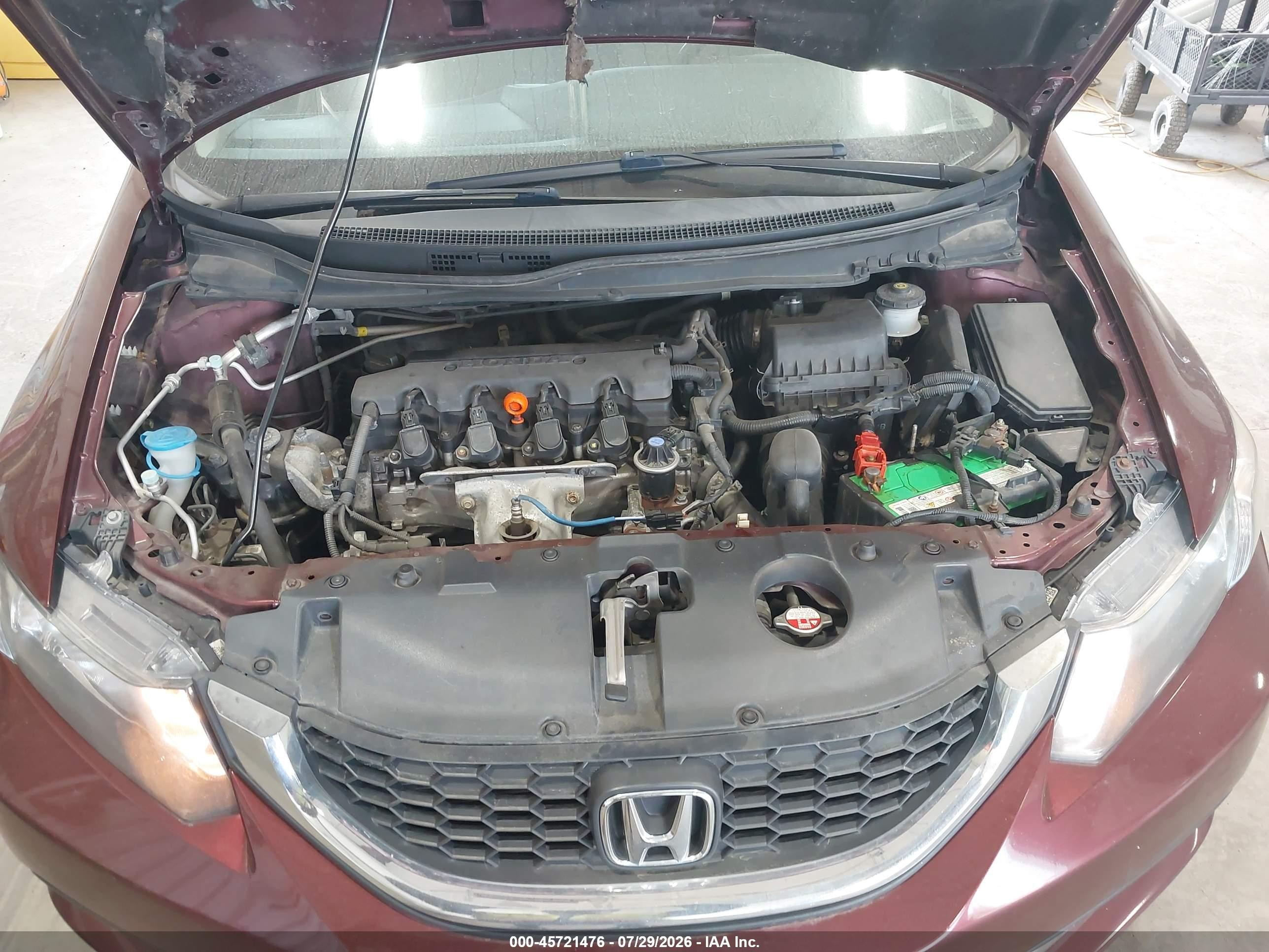 2015 Honda Civic Lx Maroon vin: 19XFB2F52FE014369