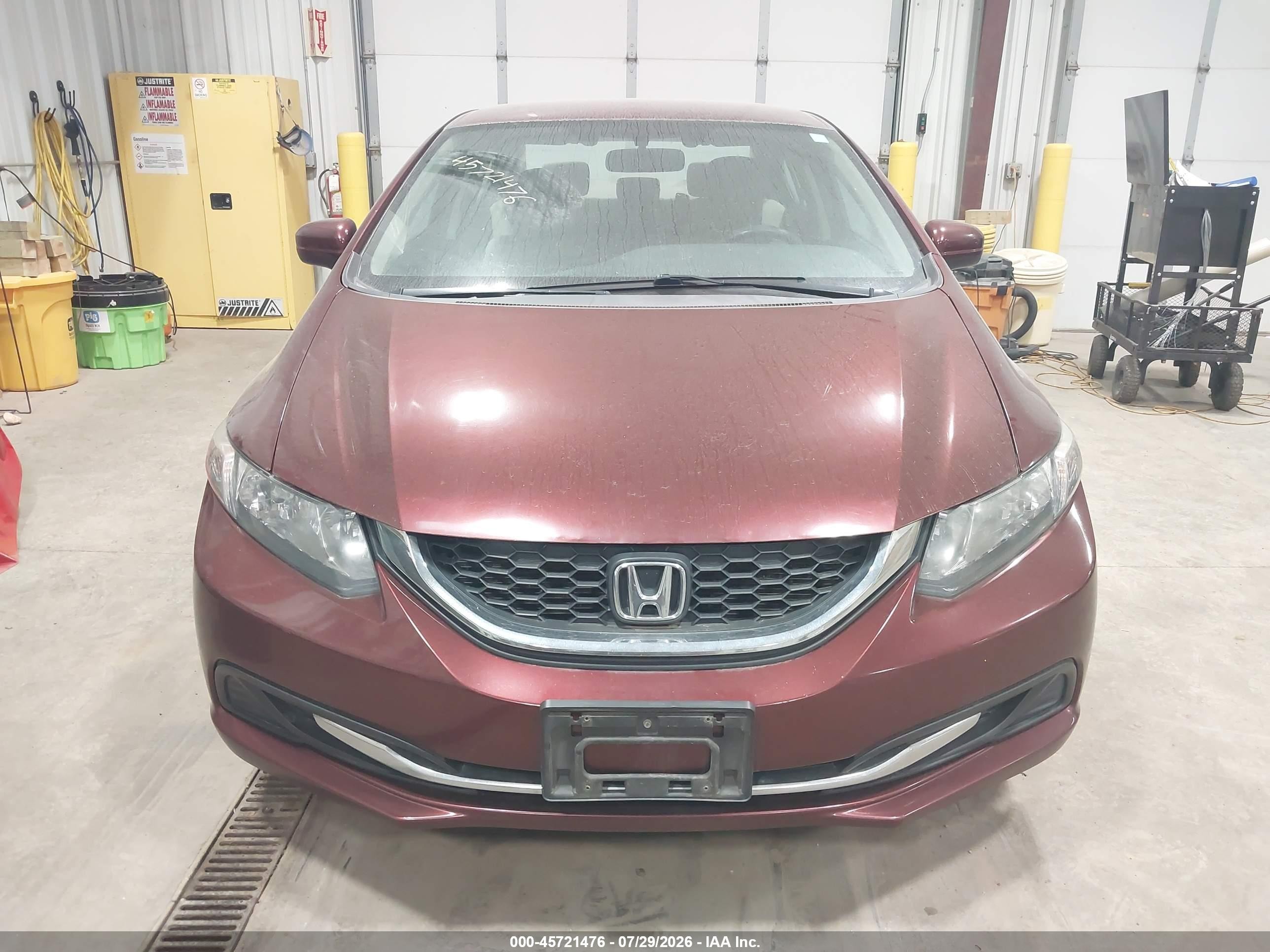 2015 Honda Civic Lx Maroon vin: 19XFB2F52FE014369