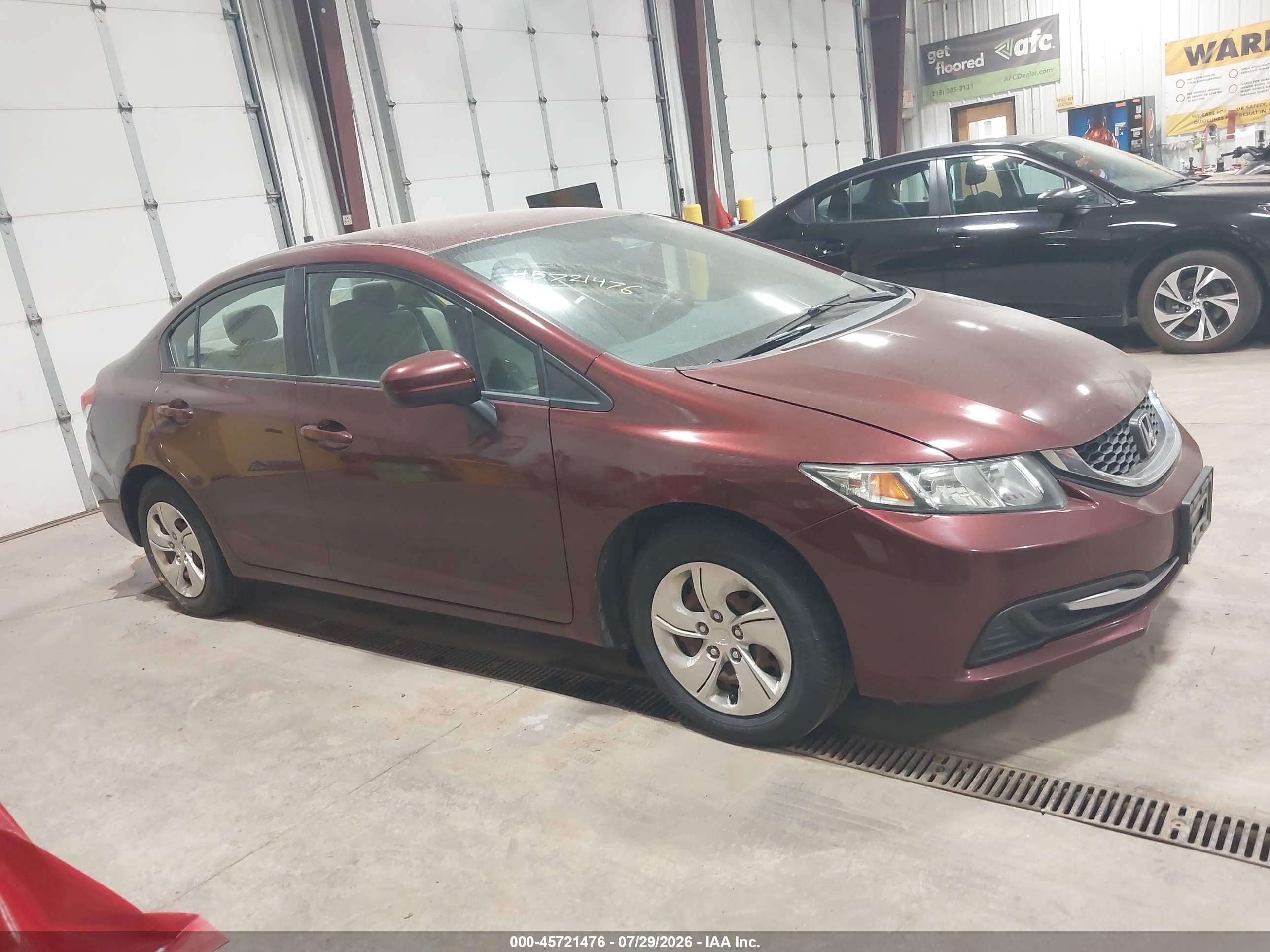 2015 Honda Civic Lx Maroon vin: 19XFB2F52FE014369