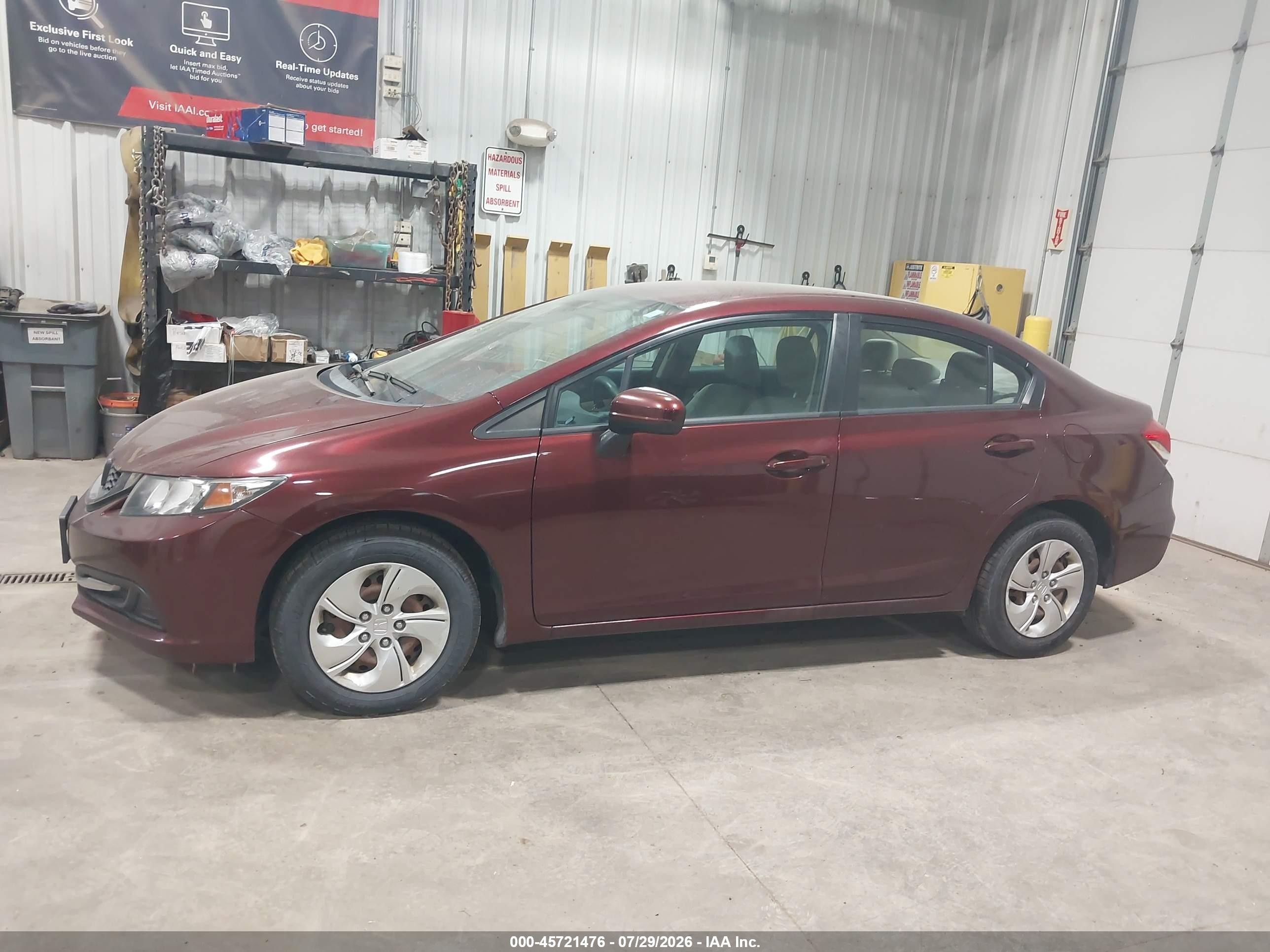 2015 Honda Civic Lx Maroon vin: 19XFB2F52FE014369