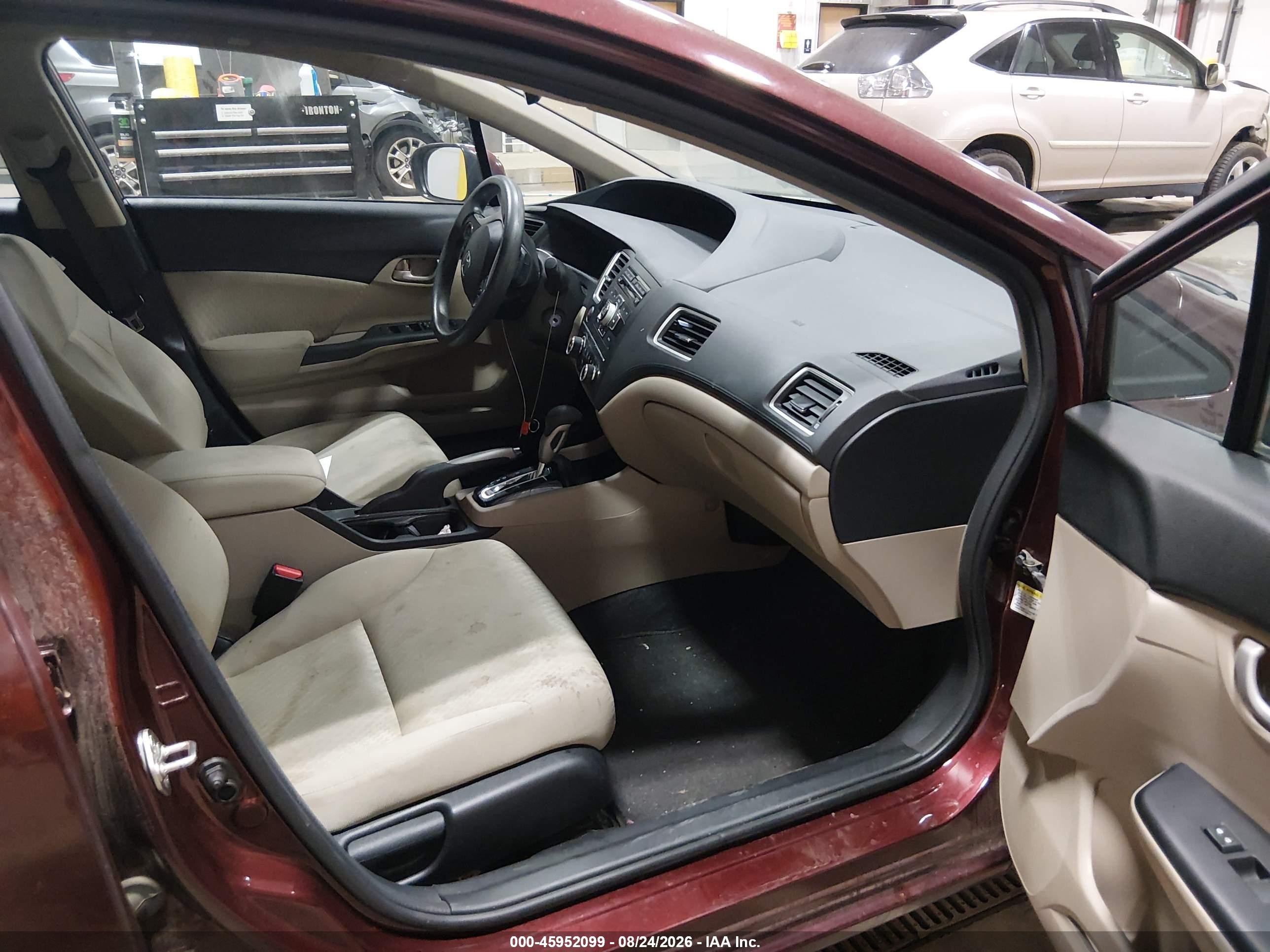 2015 Honda Civic Lx Maroon vin: 19XFB2F52FE014369