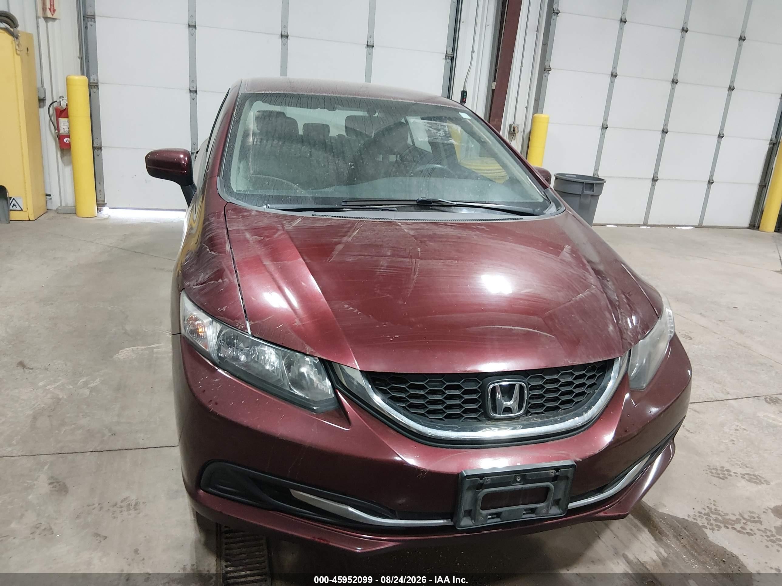 2015 Honda Civic Lx Maroon vin: 19XFB2F52FE014369