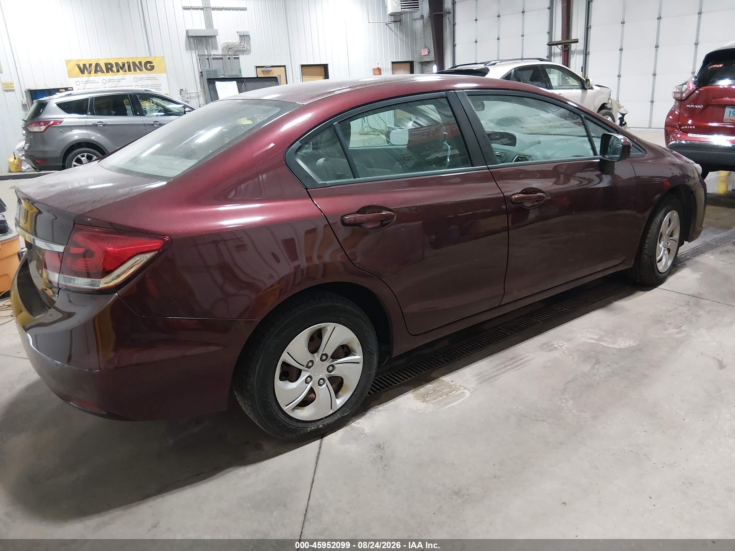 2015 Honda Civic Lx Maroon vin: 19XFB2F52FE014369