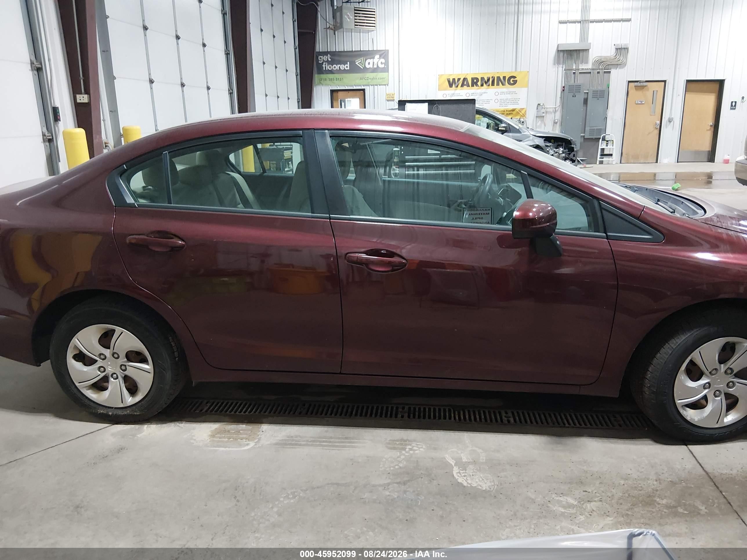 2015 Honda Civic Lx Maroon vin: 19XFB2F52FE014369