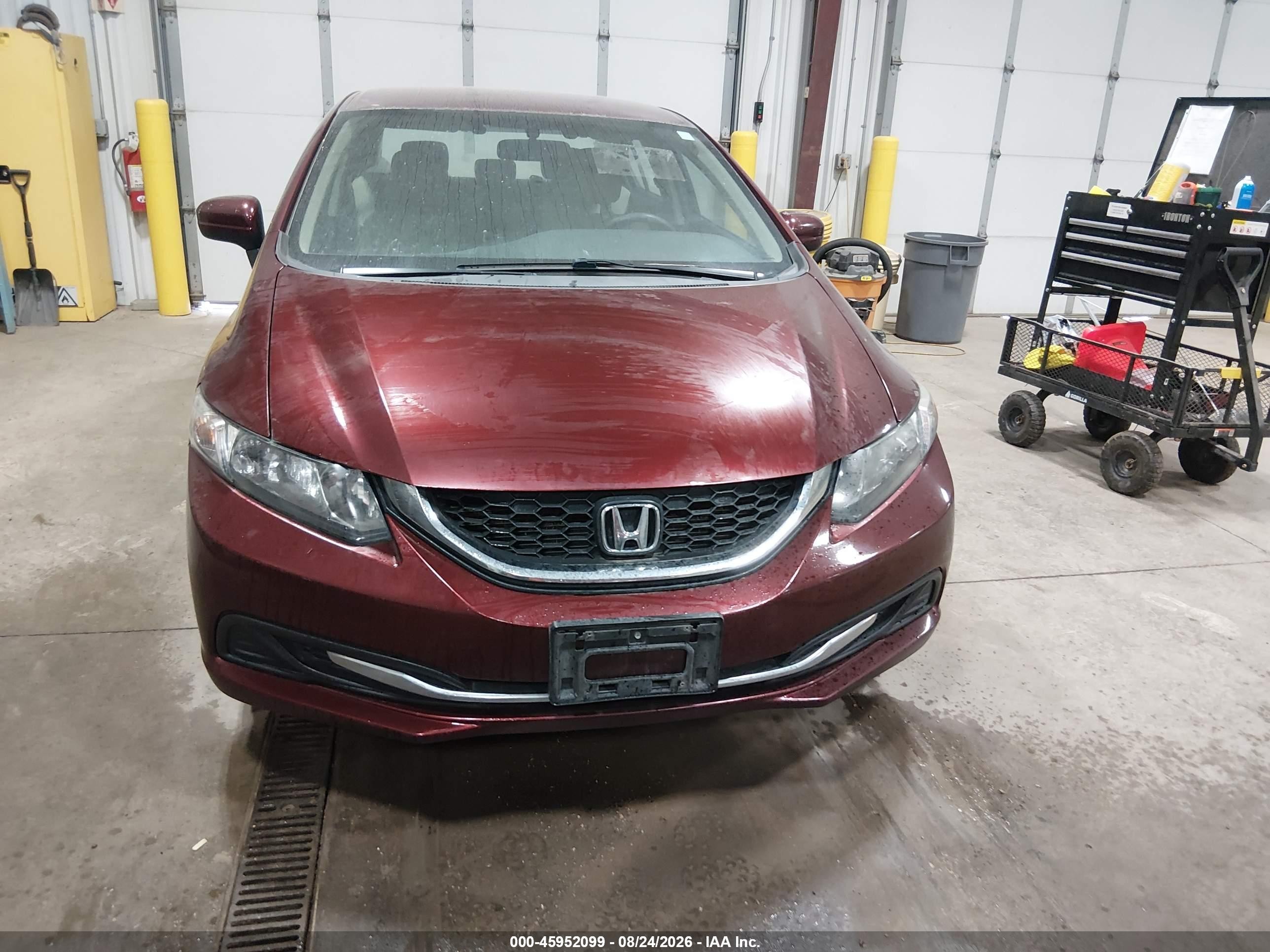 2015 Honda Civic Lx Maroon vin: 19XFB2F52FE014369