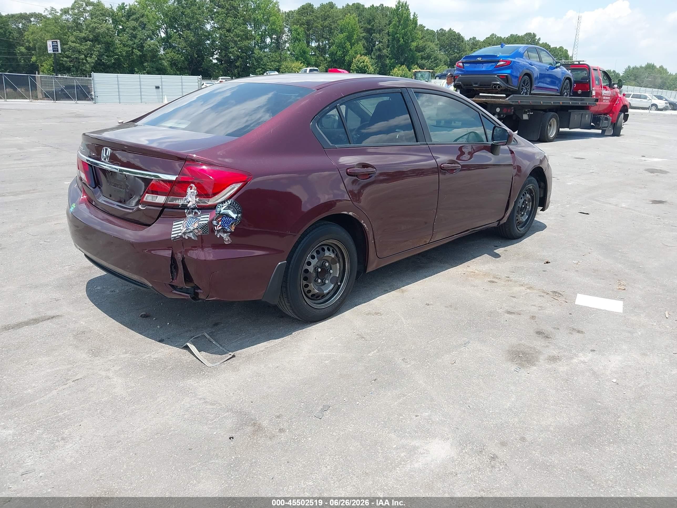 2015 Honda Civic Lx Burgundy vin: 19XFB2F52FE015442