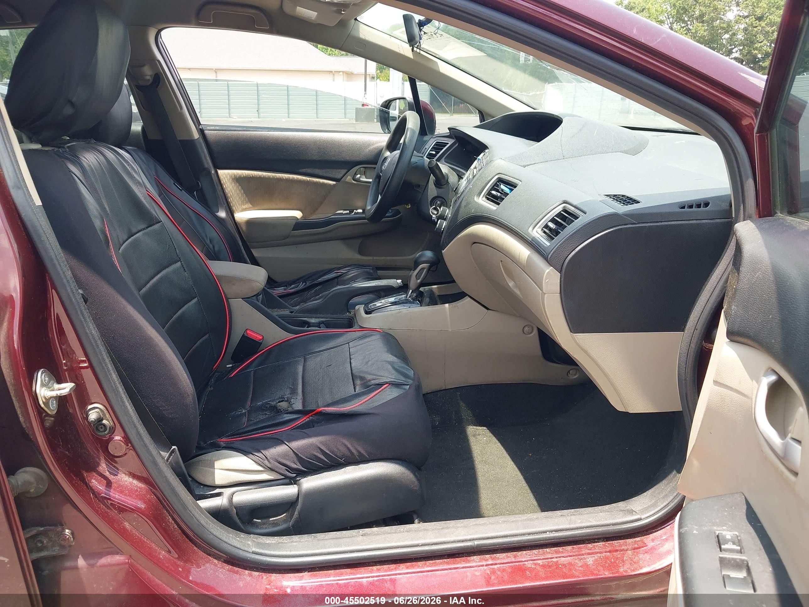 2015 Honda Civic Lx Burgundy vin: 19XFB2F52FE015442