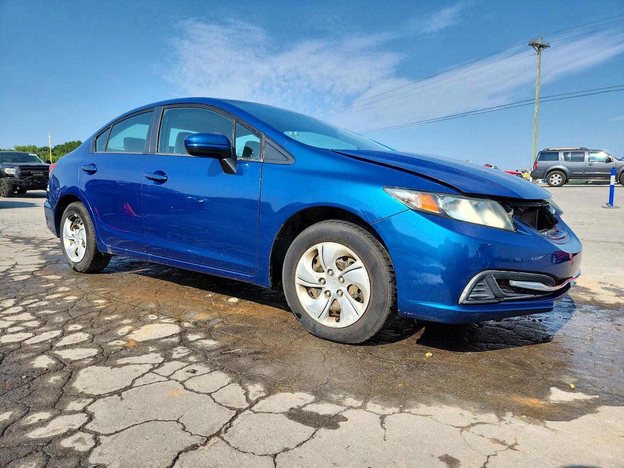 2015 Honda Civic Lx Blue vin: 19XFB2F52FE018230