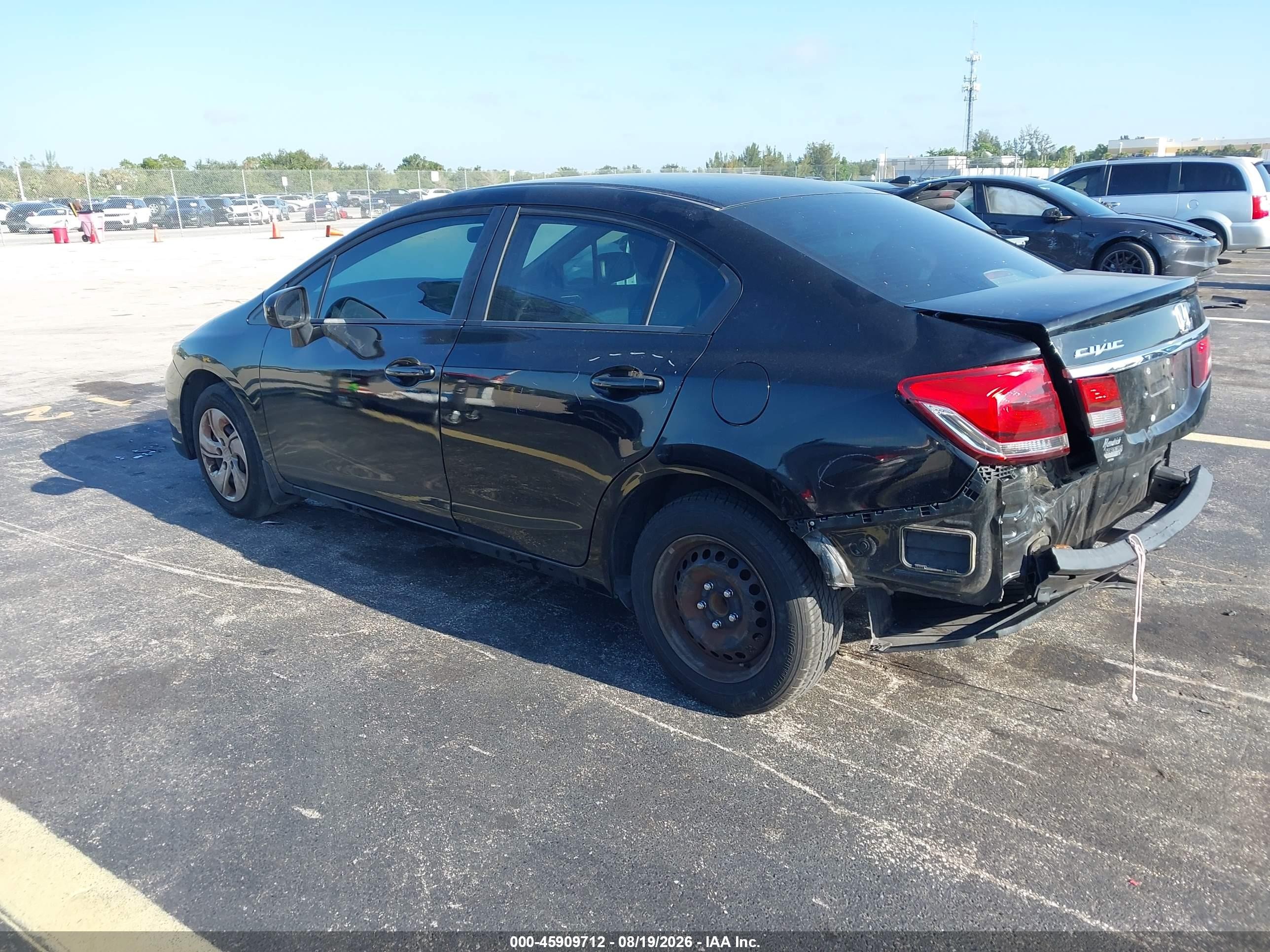 2015 Honda Civic Lx Black vin: 19XFB2F52FE037635
