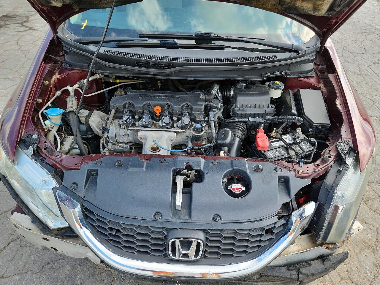 2015 Honda Civic Lx Burgundy vin: 19XFB2F52FE059828